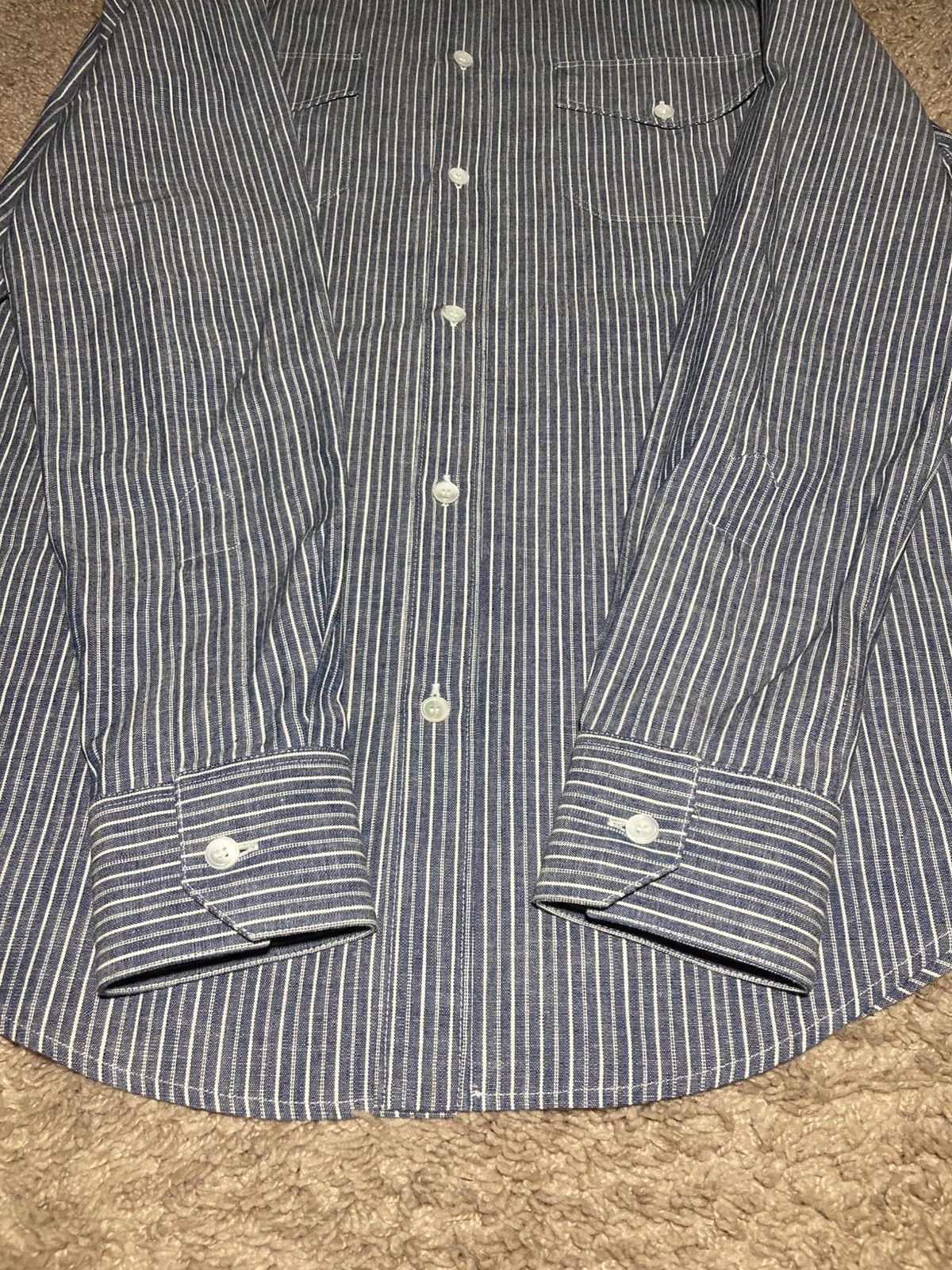 Celine SS20 Celine Hickory Stripe Button Shirt Western Pocket 2020 Size US M / EU 48-50 / 2 - 6 Thumbnail