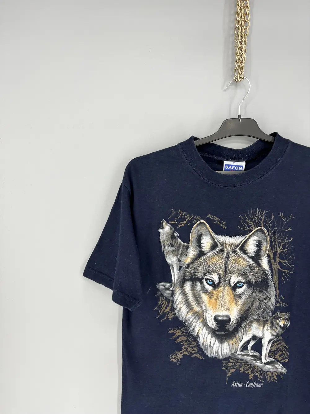 Vintage Vintage 90s Wolf Face Boxy Fit Tee Toys Rock Size M Size US M / EU 48-50 / 2 - 4 Thumbnail