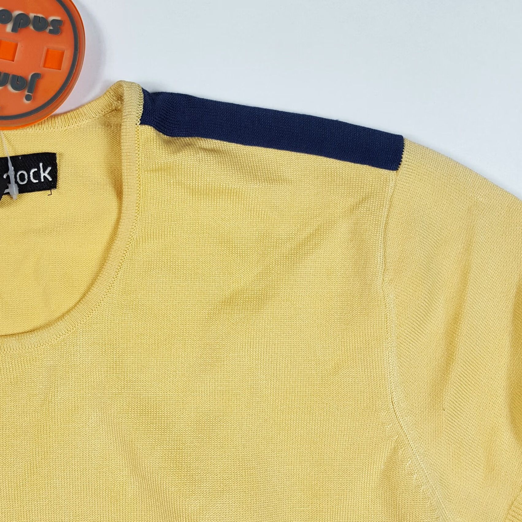 Vintage Jamie Sadock Yellow Silk Knit Women's Medium Short Sleeve Golf Outdoor Shirt Top Size M / US 6-8 / IT 42-44 - 3 Thumbnail