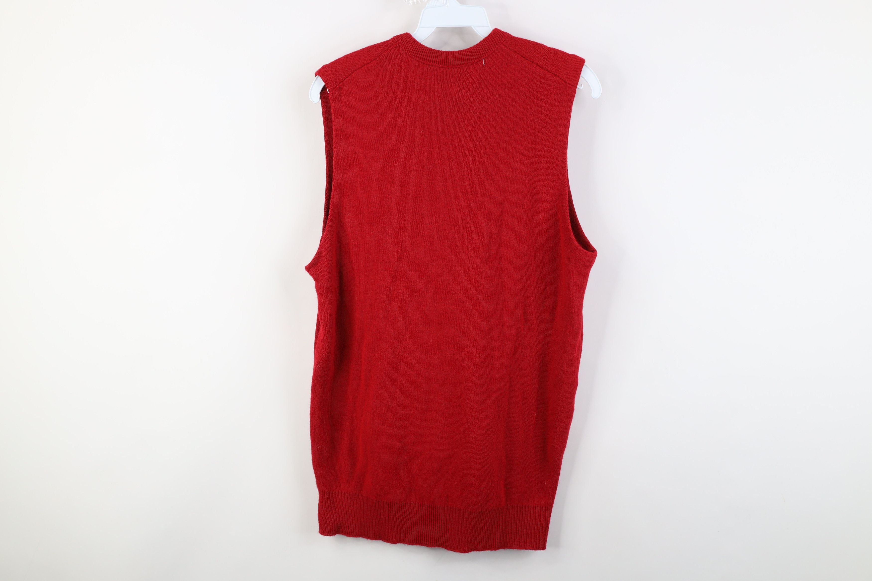 Vintage Deadstock Vintage 70s Streetwear V-Neck Sweater Vest Red USA Size US L / EU 52-54 / 3 - 8 Thumbnail