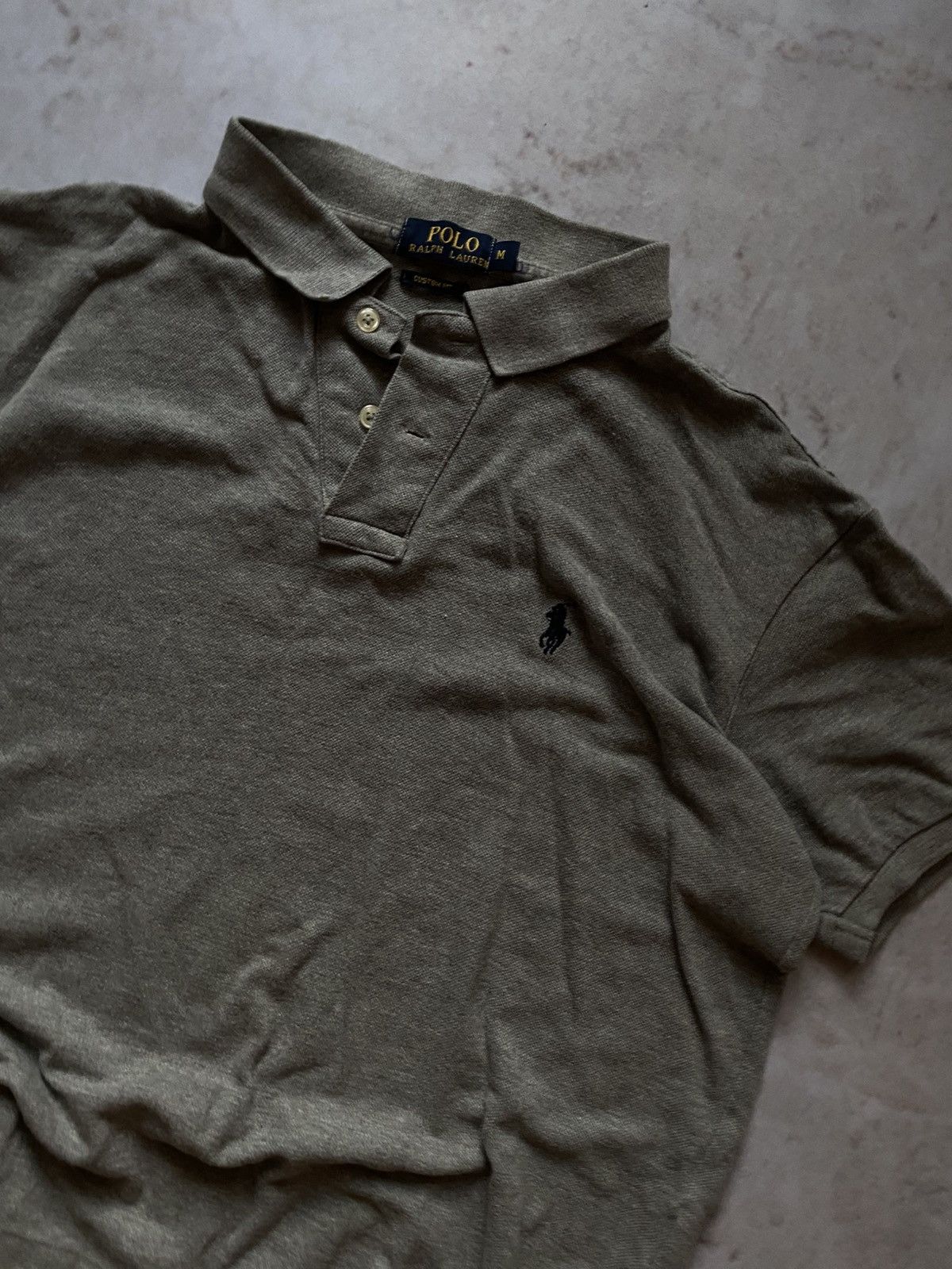 Polo Ralph Lauren × RRL Ralph Lauren × Vintage Vintage Polo Ralph Lauren gray polo T-shirt Chief Keef style Size US M / EU 48-50 / 2 - 3 Thumbnail