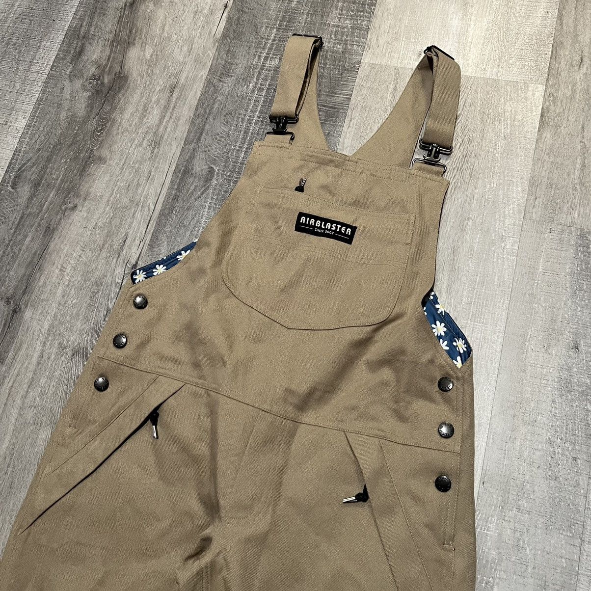 Airblaster Airblaster Ski Bib Overalls Freedom Tan Daisy Snow Pants Size 37" - 2 Thumbnail