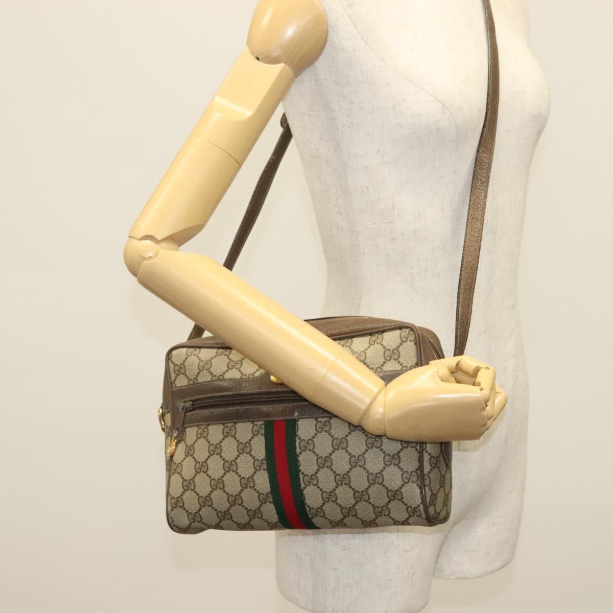 Gucci GUCCI GG Supreme Web Sherry Line Shoulder Bag Pvc Beige Size ONE SIZE - 23 Thumbnail