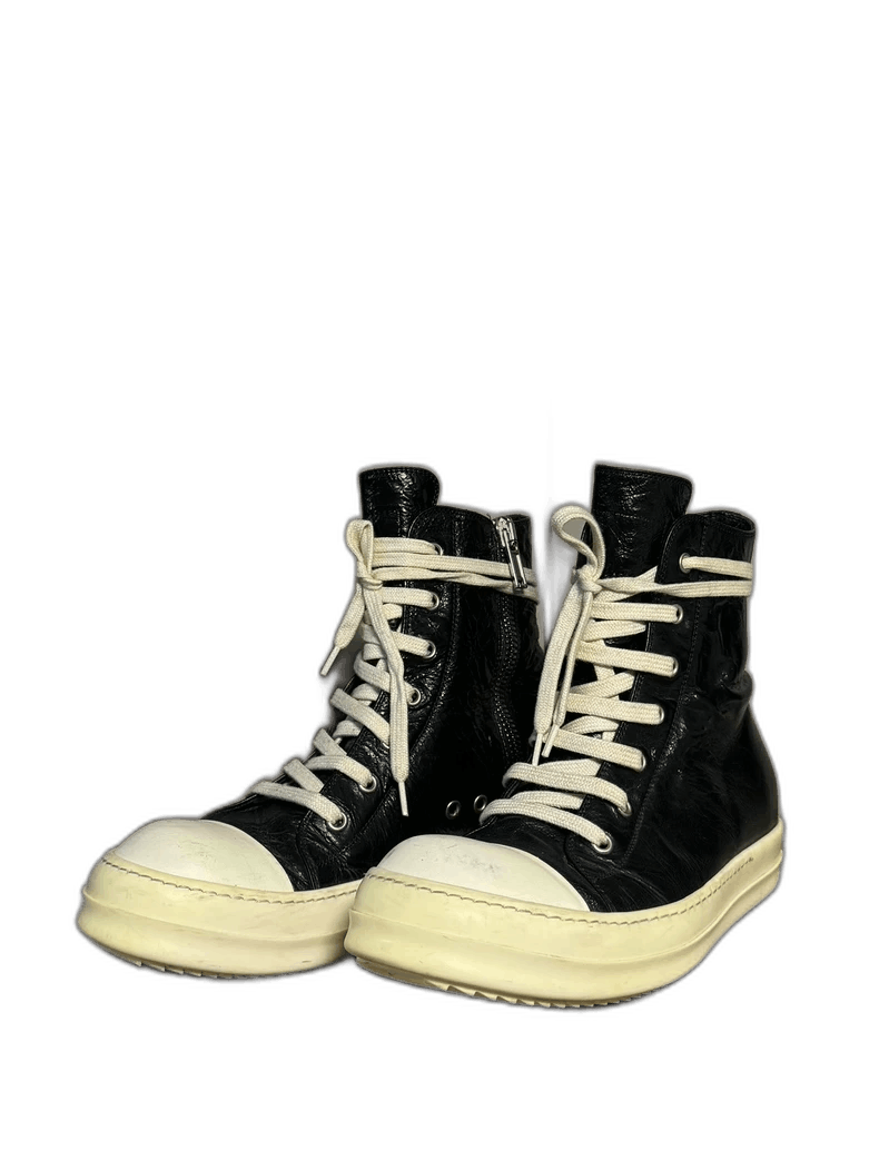 Rick Owens rick owens black high top sneakers Size US 5 / EU 37 - 1 Thumbnail