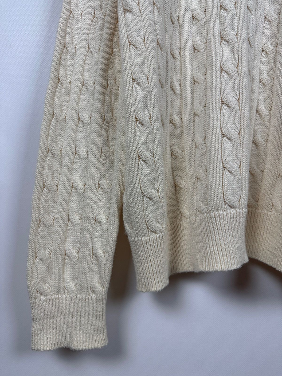 Polo Ralph Lauren Polo Ralph Lauren Cable Knit Quarter Zip Mock Neck Sweater Size US XXL / EU 58 / 5 - 21 Thumbnail