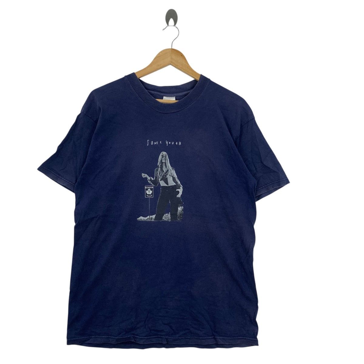 Band Tees Vintage SONIC YOUTH GRUNGE Hitchhiker Girl Kim Gordon Tee Size US M / EU 48-50 / 2 - 3 Thumbnail