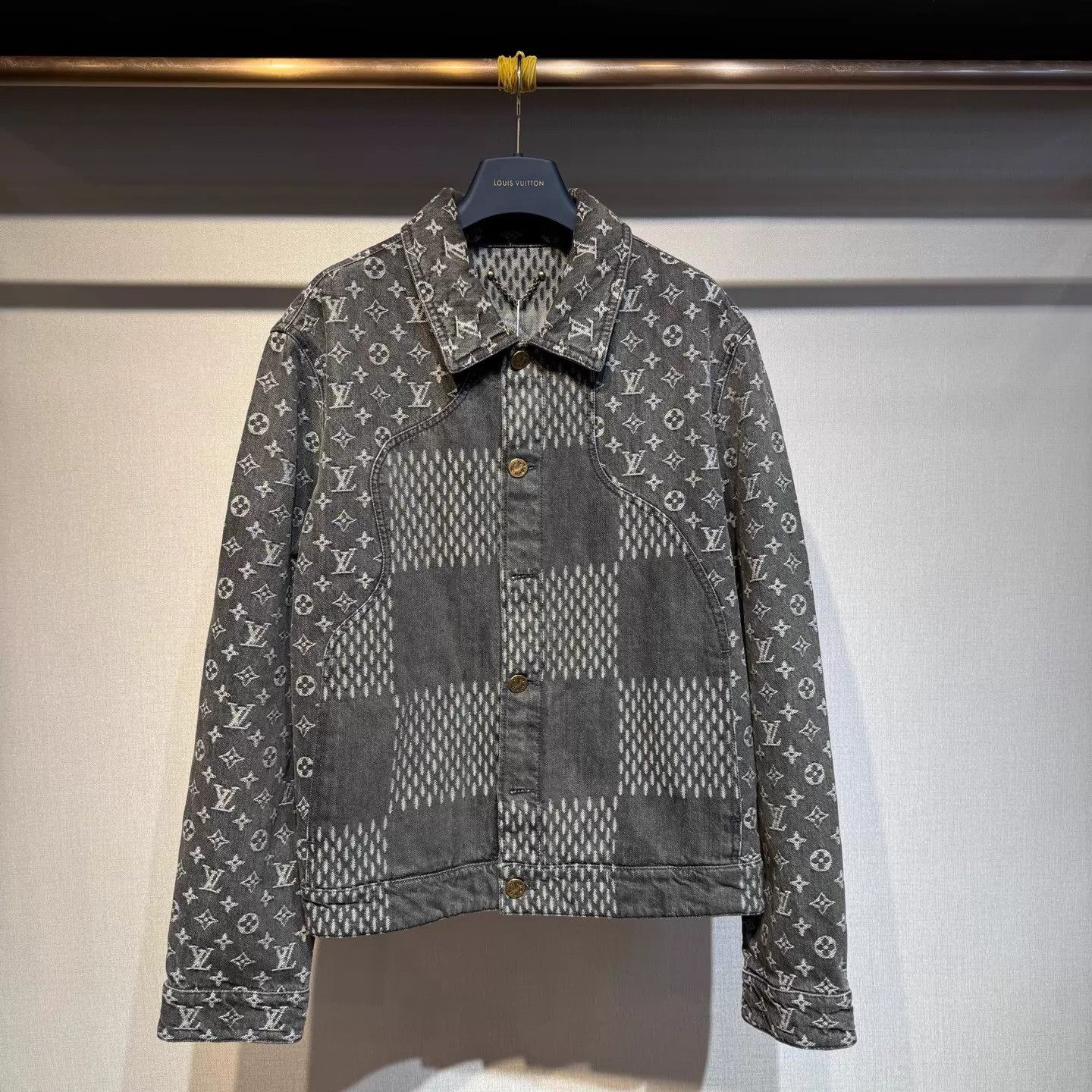 Louis Vuitton Louis Vuitton x Nigo Black Denim Jacket 48 (New) Size US M / EU 48-50 / 2 - 1 Thumbnail