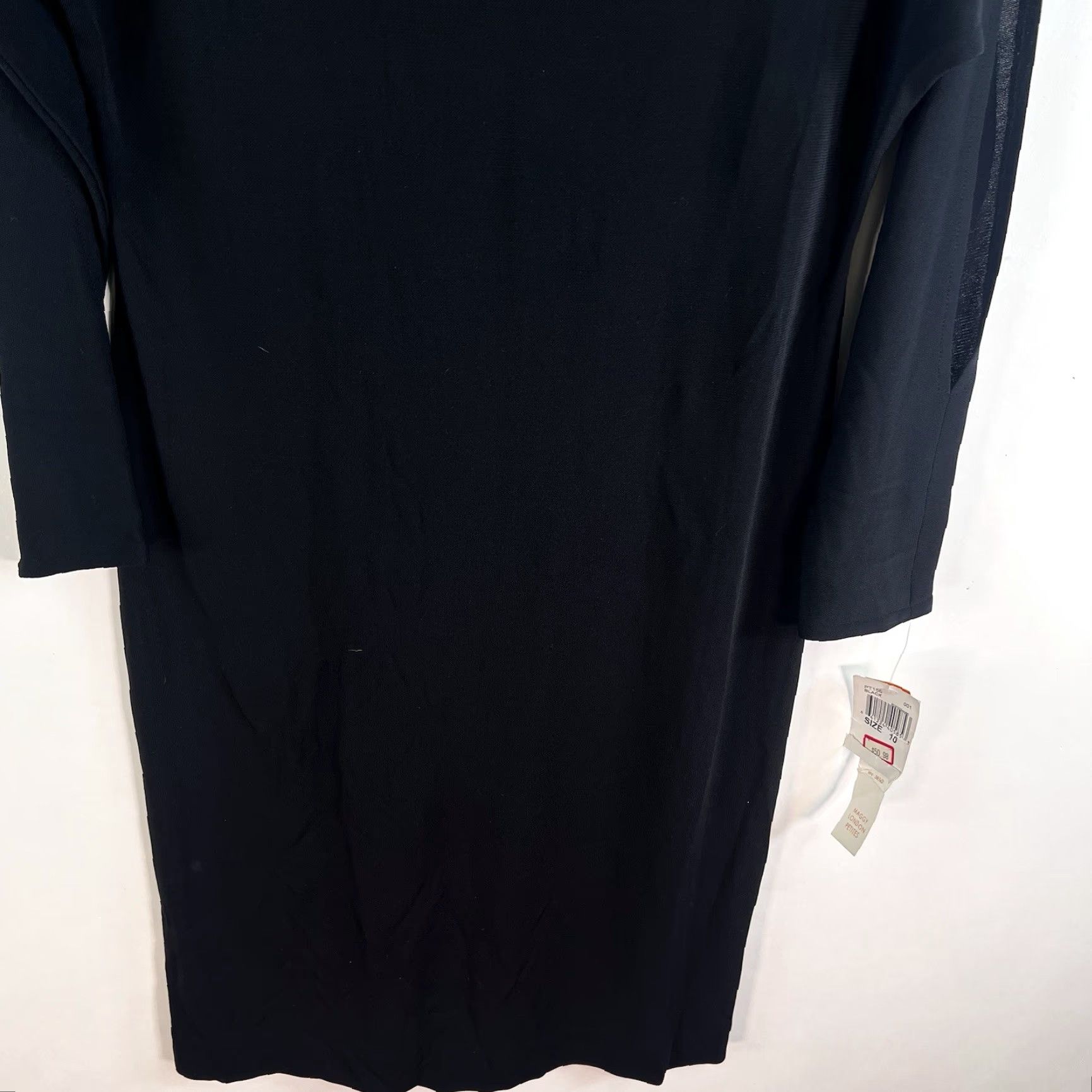 MAGGY LONDON Maggy London Dress Womens Size 10P Black Cap Sleeve Knee Length Sheath Fit & Flare Stretch Vintage No Size L / US 10 / IT 46 - 3 Thumbnail