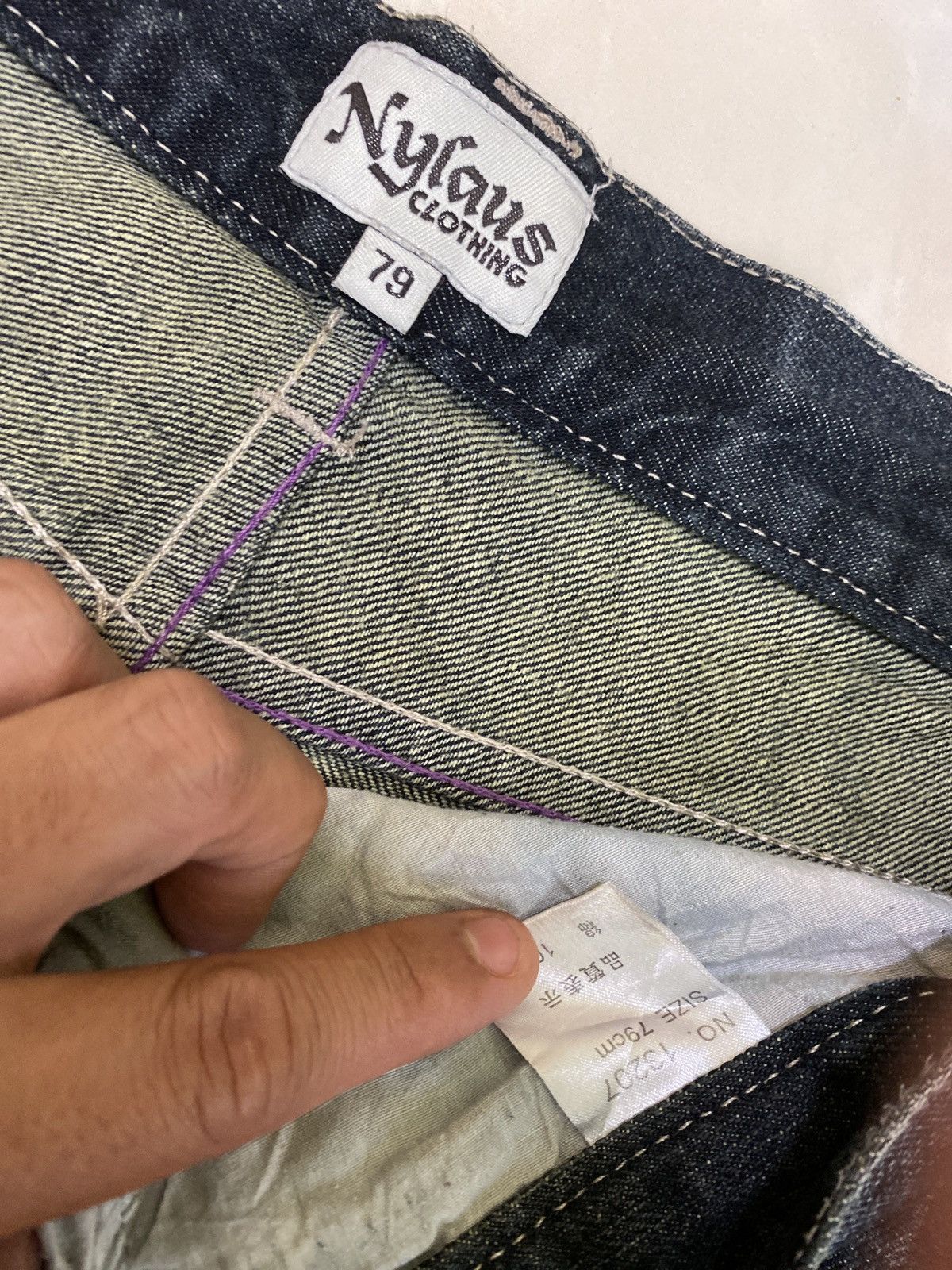 Hysteric Glamour × Japanese Brand NYLAUS JEANS Acid Wash Paint Splash Distressed Jeans Size US 30 / EU 46 - 19 Thumbnail