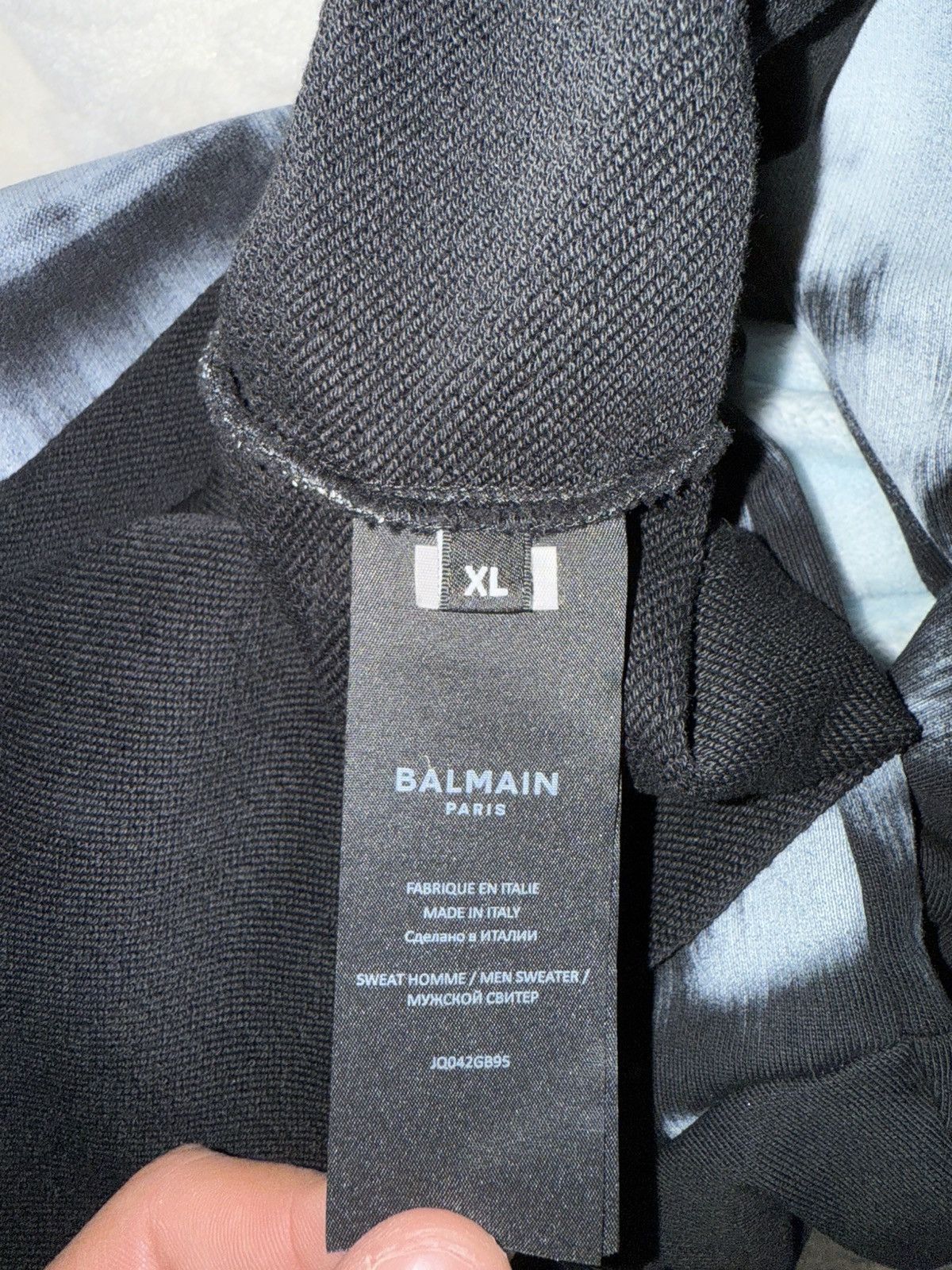 Balmain Balmain Paris Men’s Sweater (Bleach/Brushstroke Print) Size US XL / EU 56 / 4 - 3 Thumbnail