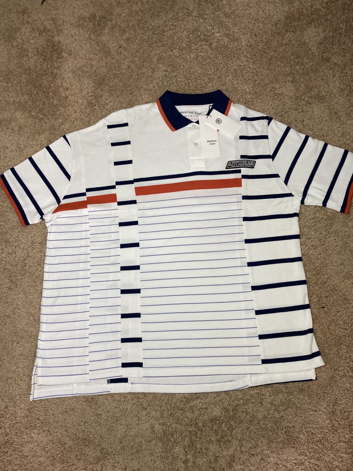 Martine Rose New SS20 Martine Rose Striped Patchwork Polo Anywear 2020 XL Size US XL / EU 56 / 4 - 2 Thumbnail