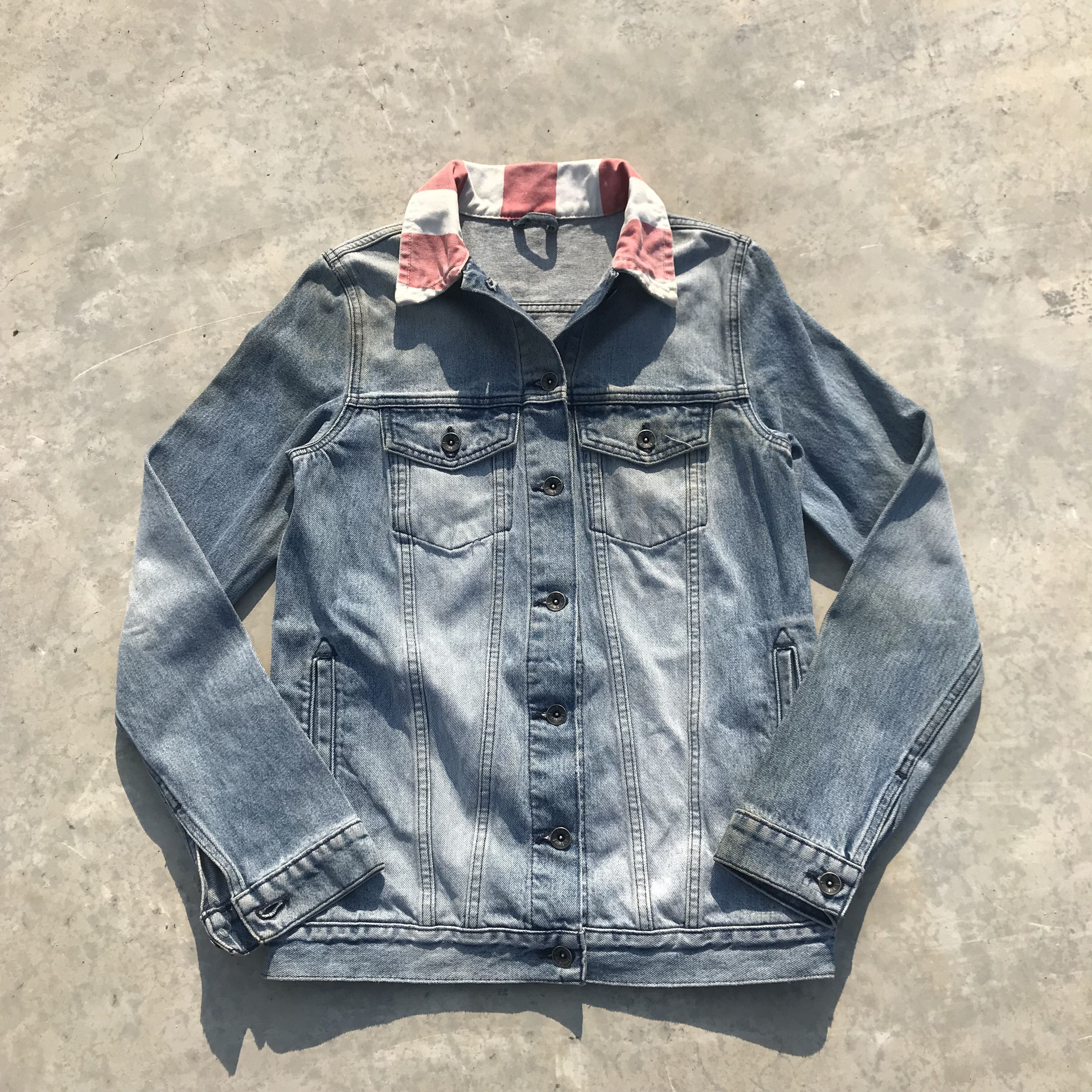 Vans Vintage Vans Trucker jacket blue grey jeans Colar Stripes Size US M / EU 48-50 / 2 - 3 Thumbnail