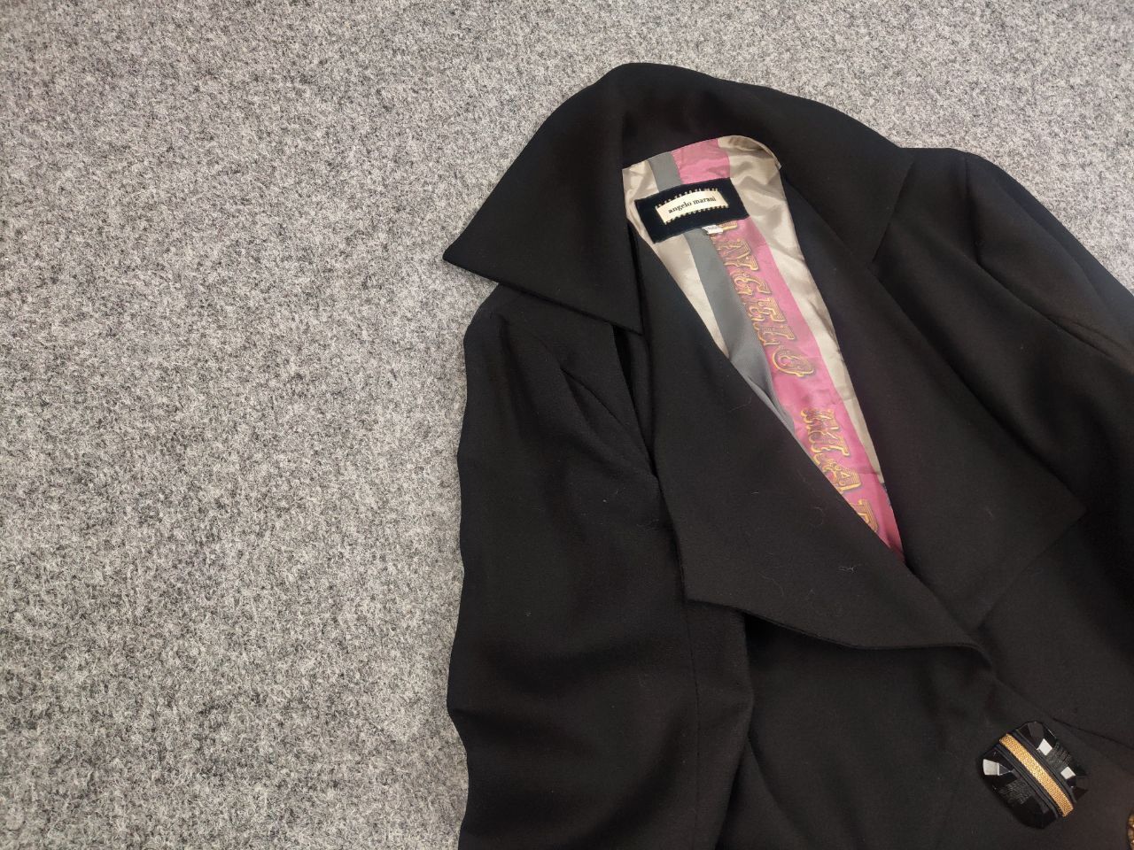 Vintage Vintage Angelo Marani Italy Designer Black Classic Jacket Size M / US 6-8 / IT 42-44 - 7 Thumbnail