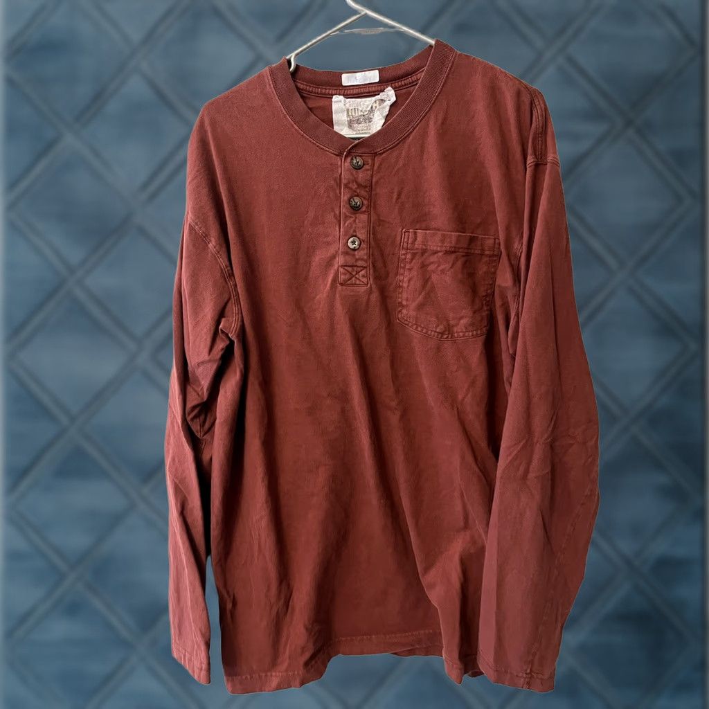 Vintage Duluth Men's Longtail T Relaxed Fit Henley T-Shirt L Maroon Red Mens Tee Shirt Modern Fit Shirt Vintage? Size US L / EU 52-54 / 3 - 1 Thumbnail