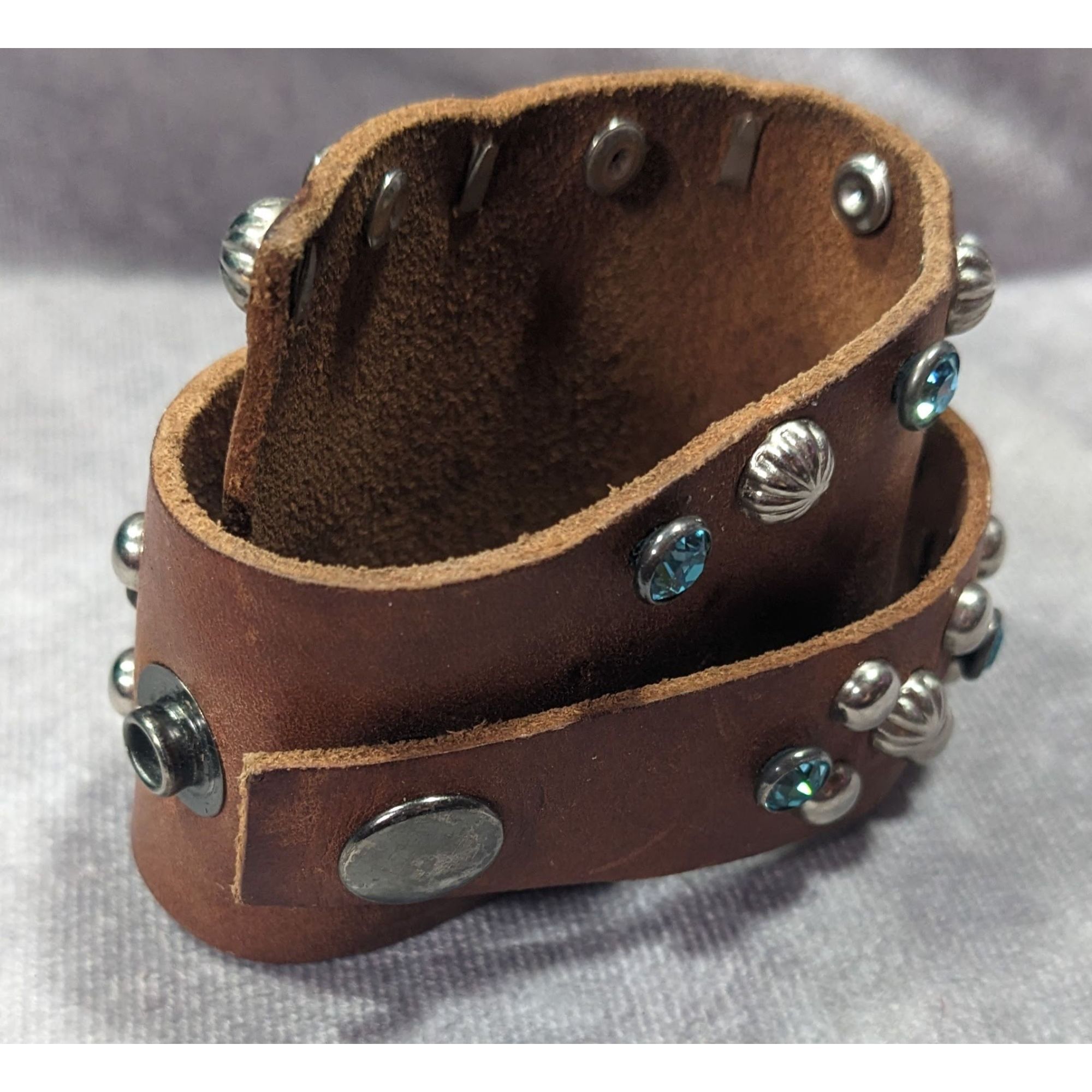 Other Handmade Western Glam Tapered Leather Wrap Bracelet With Stu Size ONE SIZE - 9 Thumbnail