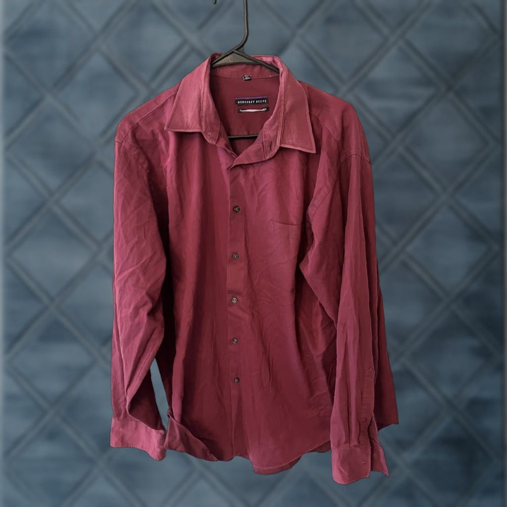 Geoffrey Beene Geoffrey Beene Mens Shirt 17.5 Maroon Button-Down Long Sleeve Cotton Polyester No Iron Classic Casual Shirt Mens Rely on search keywords Size US XL / EU 56 / 4 - 1 Thumbnail
