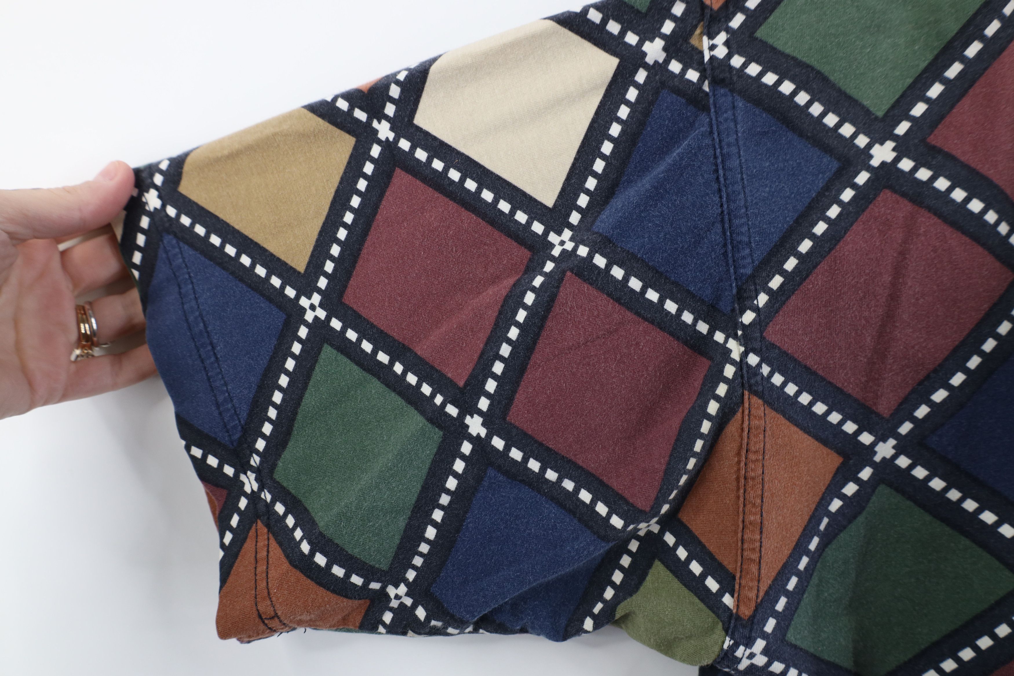 Vintage Vintage 90s Streetwear Rainbow Argyle Diamond Polo Shirt Size US L / EU 52-54 / 3 - 8 Thumbnail