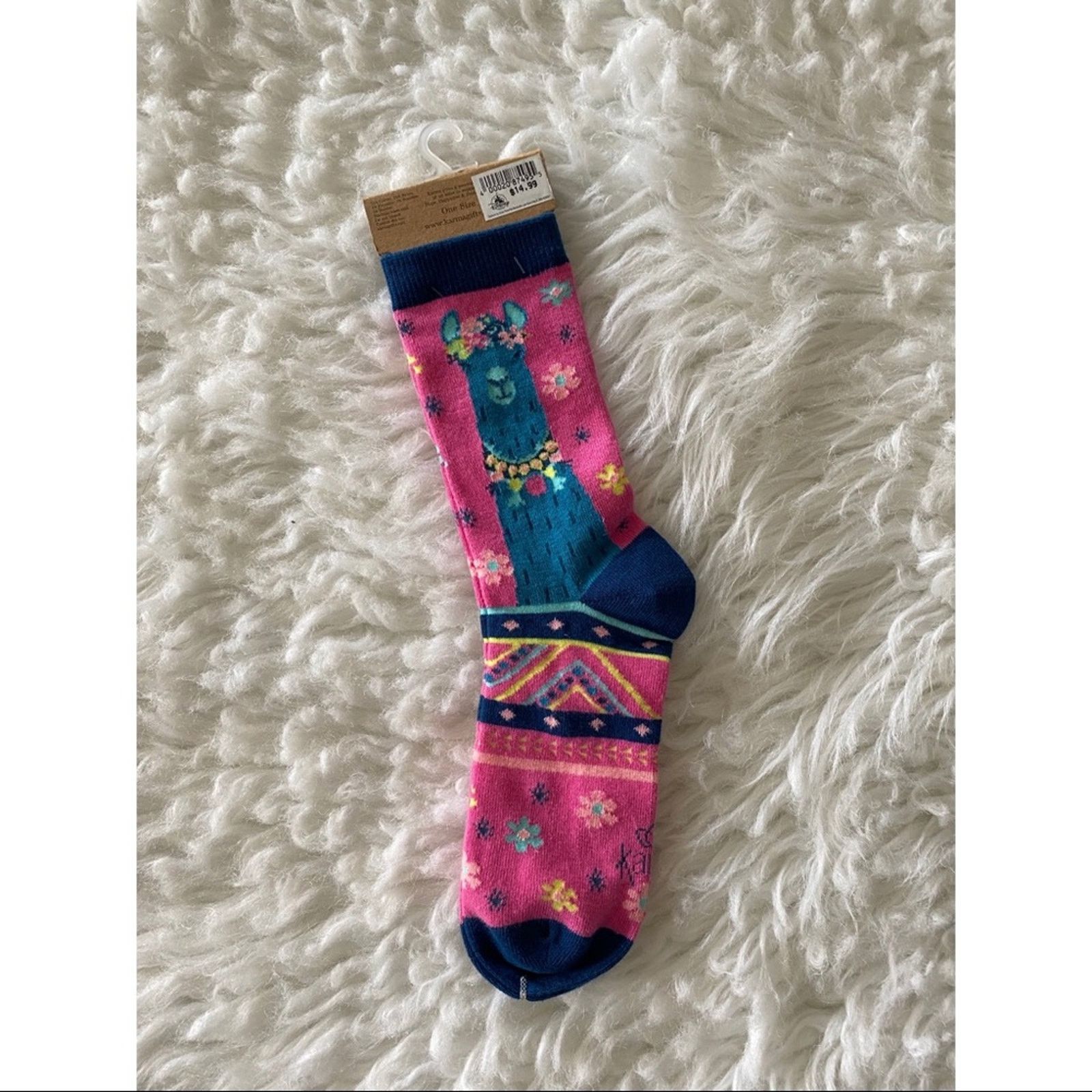Other NWT Pink And Blue Llama Socks Size ONE SIZE - 2 Thumbnail