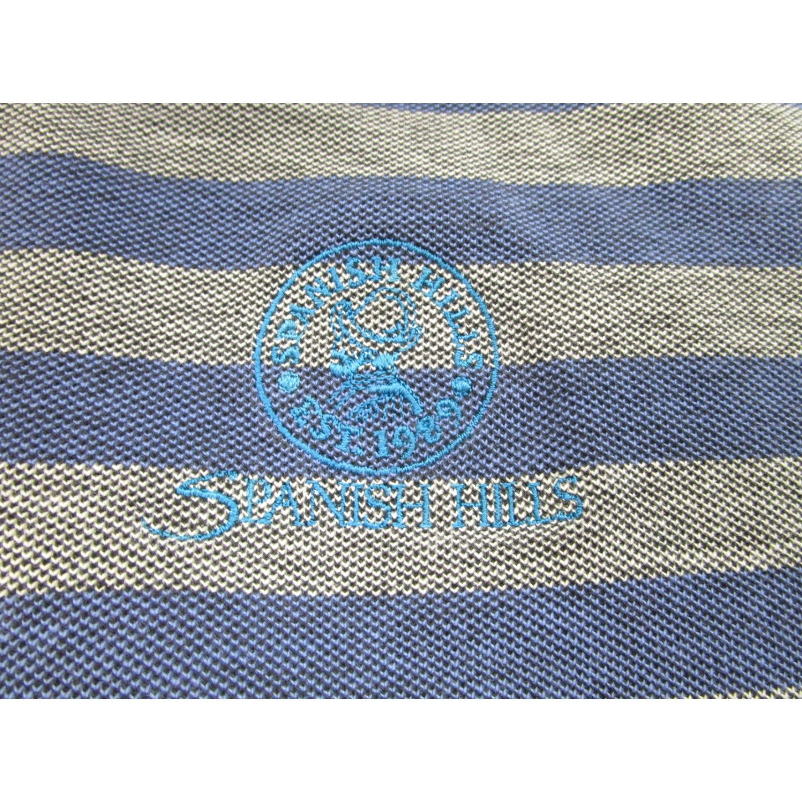 Vintage VINTAGE Ashworth Polo Shirt Mens Large Blue Gray Striped Spanish Hills Golf USA Cotton Size US L / EU 52-54 / 3 - 7 Thumbnail