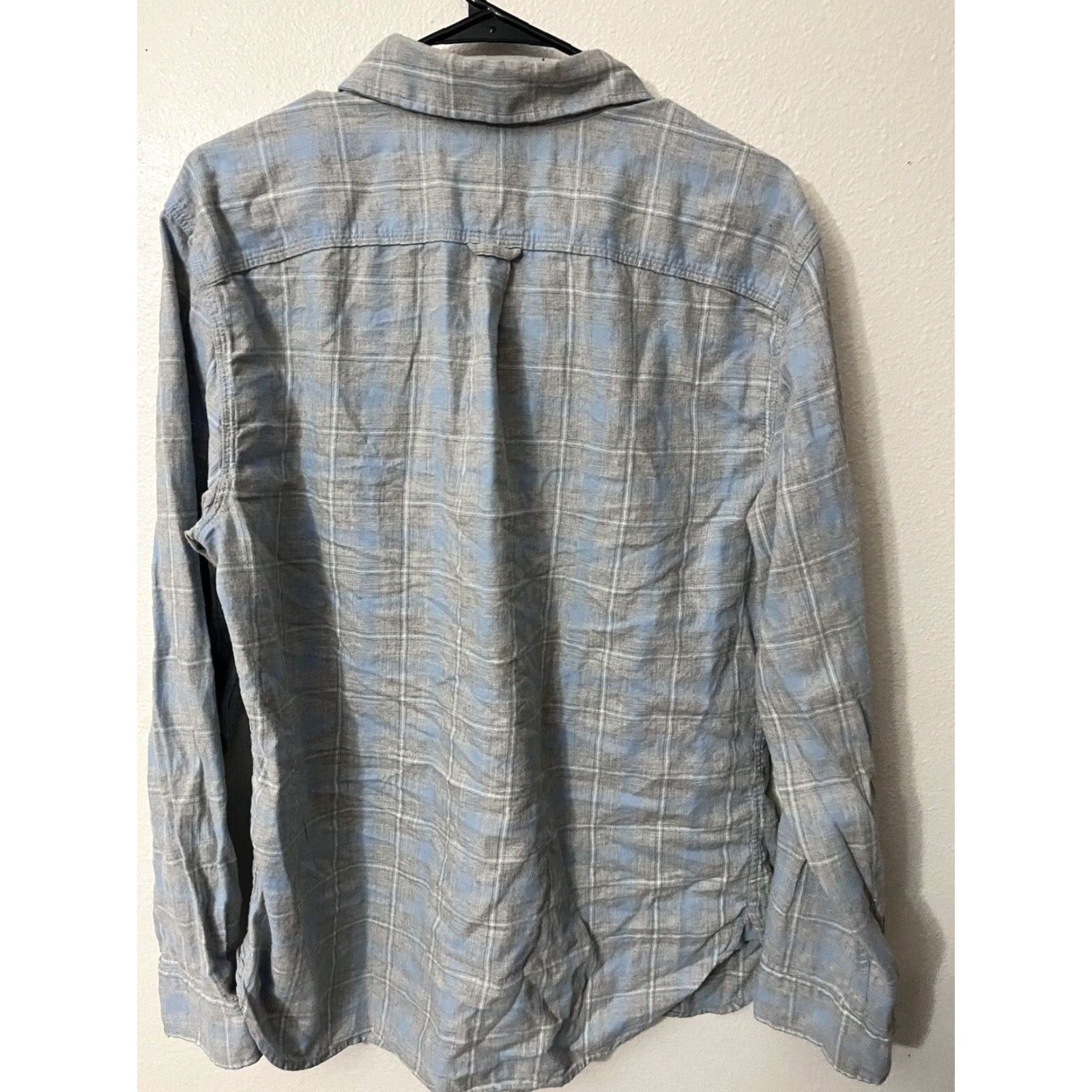 Gap gap men Soft Blue gray Plaid Button shirt Size Large Size US L / EU 52-54 / 3 - 3 Thumbnail
