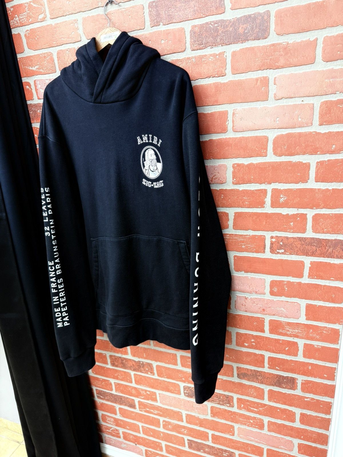Amiri AUTHENTIC AMIRI x Zig Zag Cotton Black Hoodie Men XXX Large Size US XXL / EU 58 / 5 - 7 Thumbnail