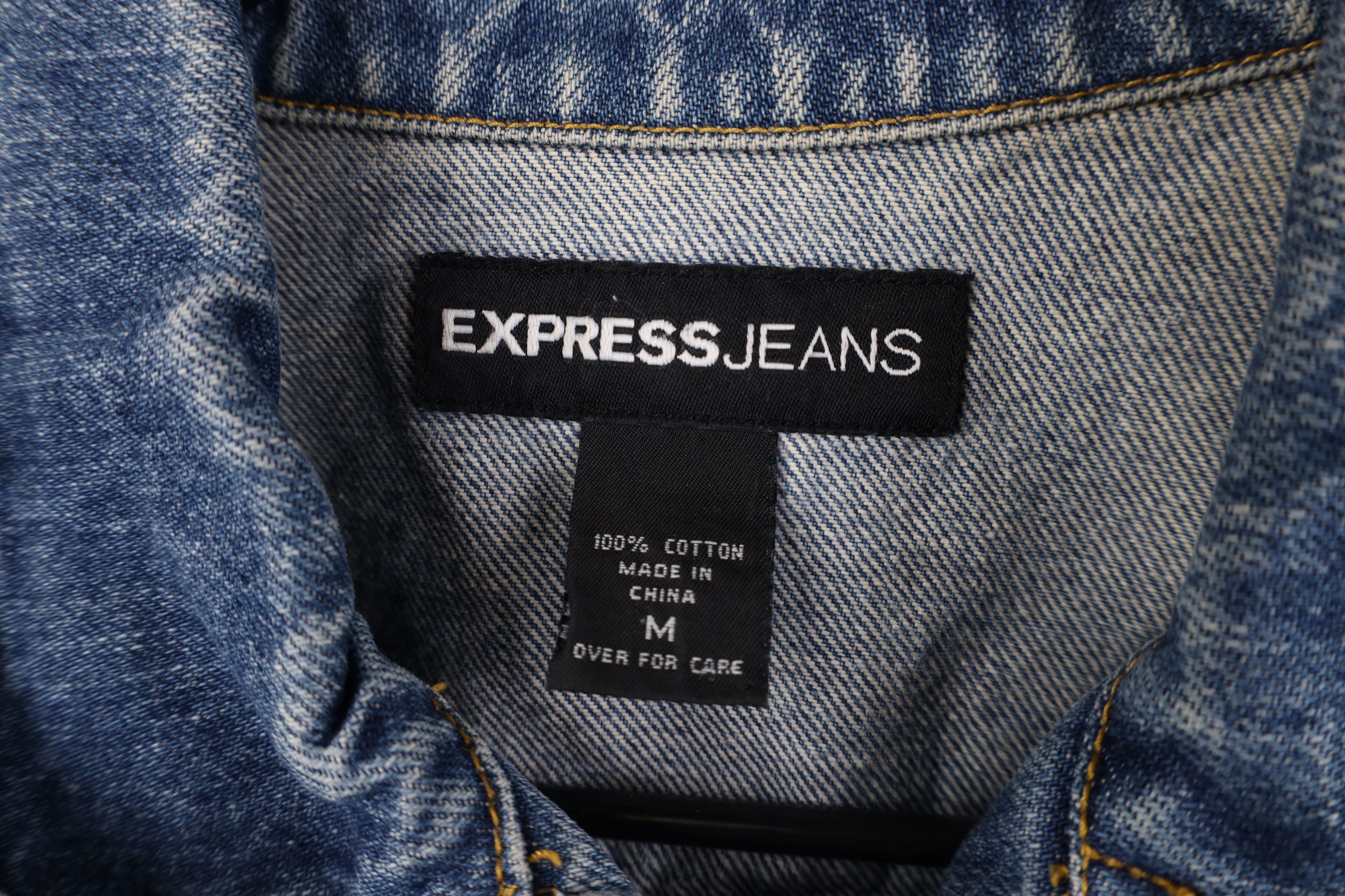 Express Vintage Y2K Express Babydoll Cropped Denim Trucker Jacket Size M / US 6-8 / IT 42-44 - 7 Thumbnail