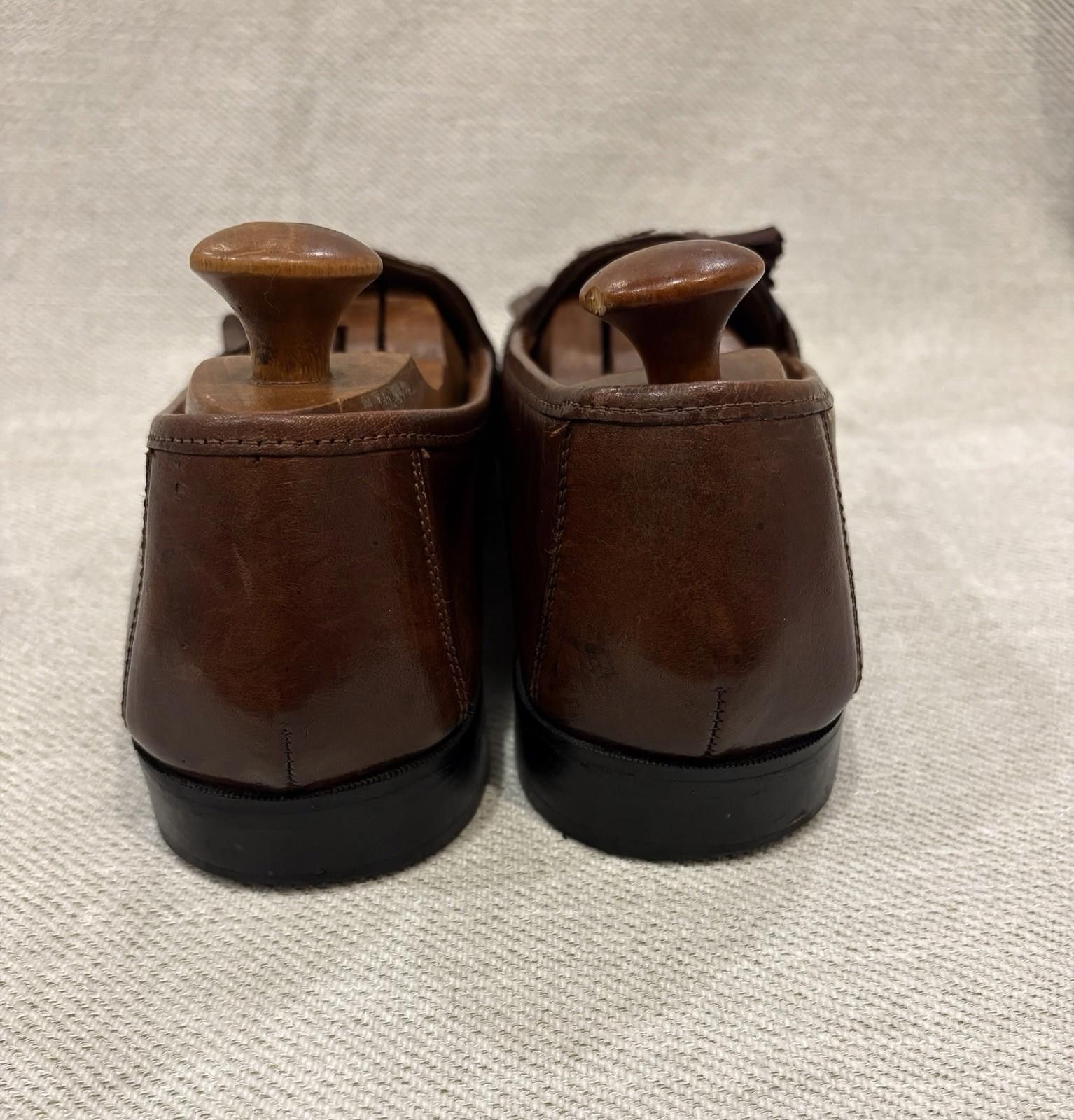 Nunn Bush NUNN BUSH Men's Strafford Woven Leather Loafer Cognac 7 M Size US 7 / EU 40 - 4 Thumbnail