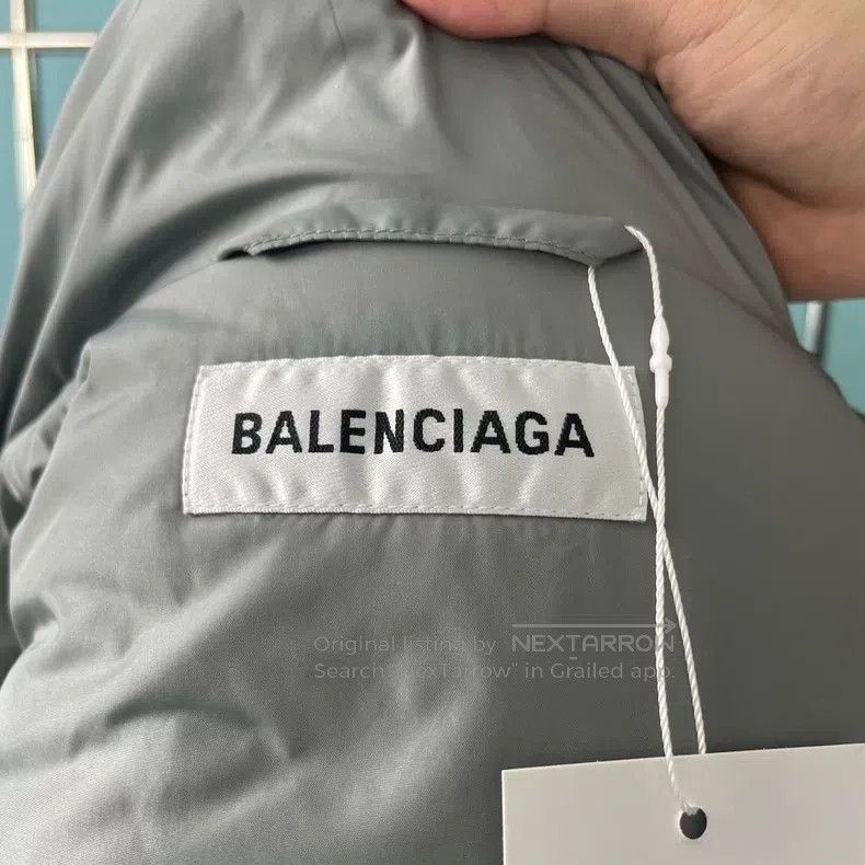Balenciaga Balenciaga Silver down coat with back logo Size XXS / US 00 / IT 34 - 3 Thumbnail