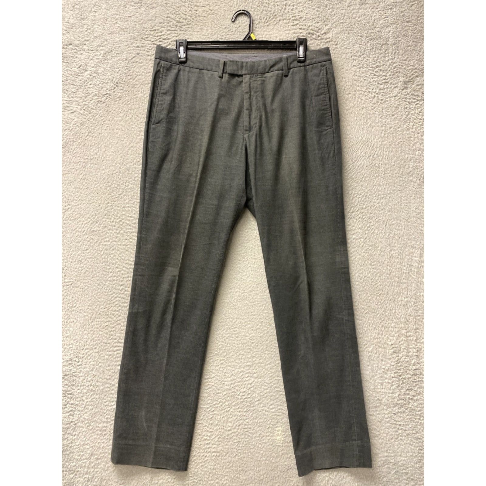 Bonobos Bonobos Pants Men 35x34 Gray Corduroy Slim Straight Stretch Casual Office Pants Mens Slim Straight Chino Gray 35x34 Size US 36 / EU 52 - 2 Thumbnail