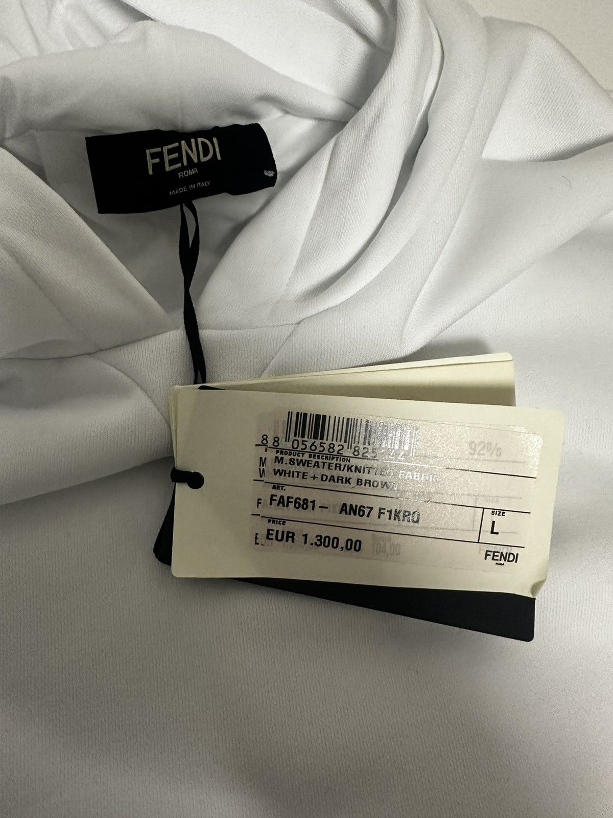 Fendi Fendi White FF Hoodie Size US L / EU 52-54 / 3 - 11 Thumbnail