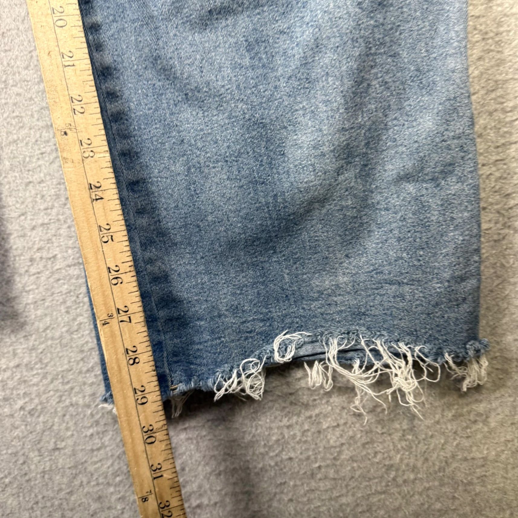Vintage Kancan Jeans Wide-Leg Women 29 Blue Light Wash Distressed Hem Black Size 29" - 5 Thumbnail
