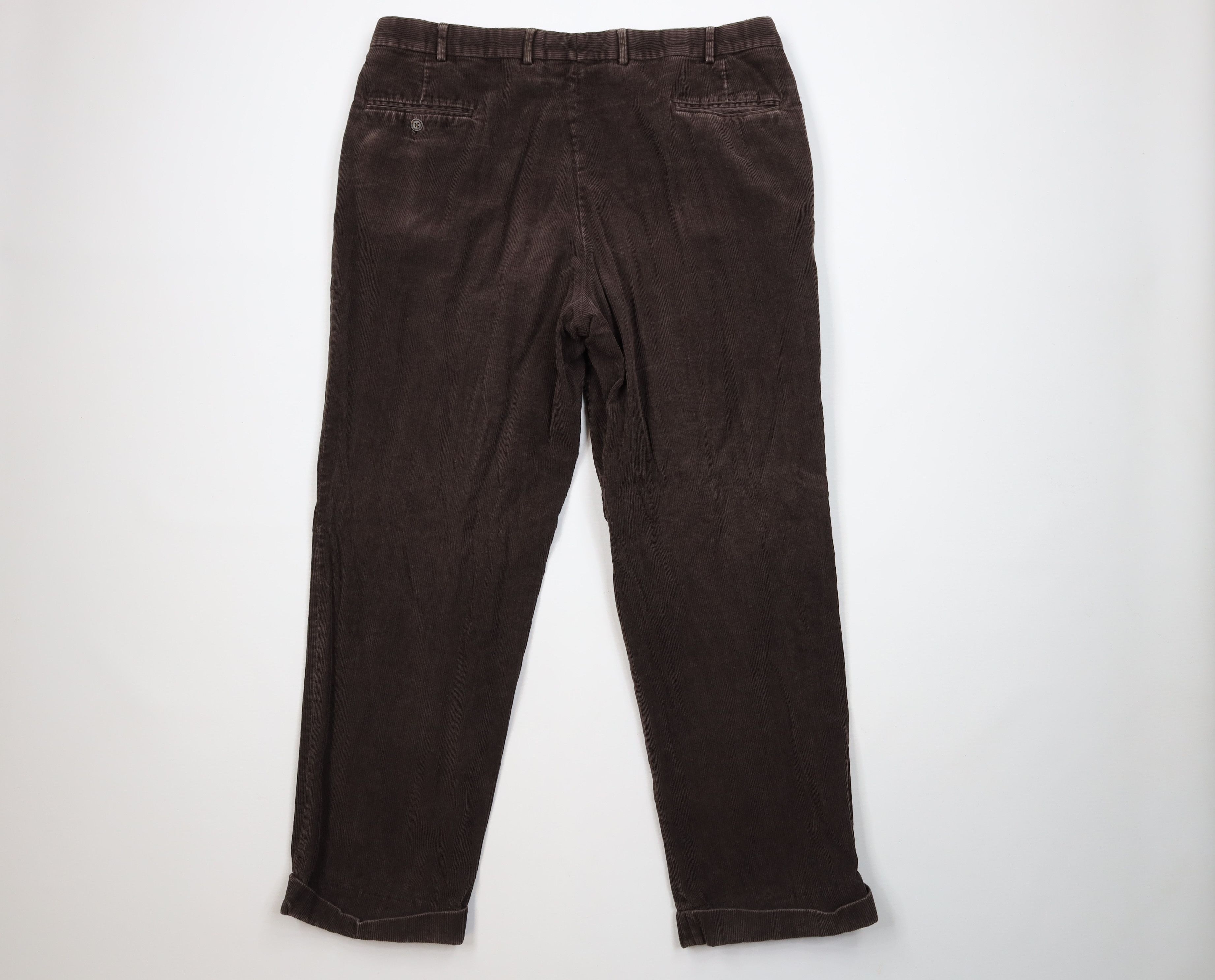 Jos. A. Bank Vintage Jos A Bank Wide Leg Corduroy Chino Pants Brown Size US 38 / EU 54 - 10 Thumbnail