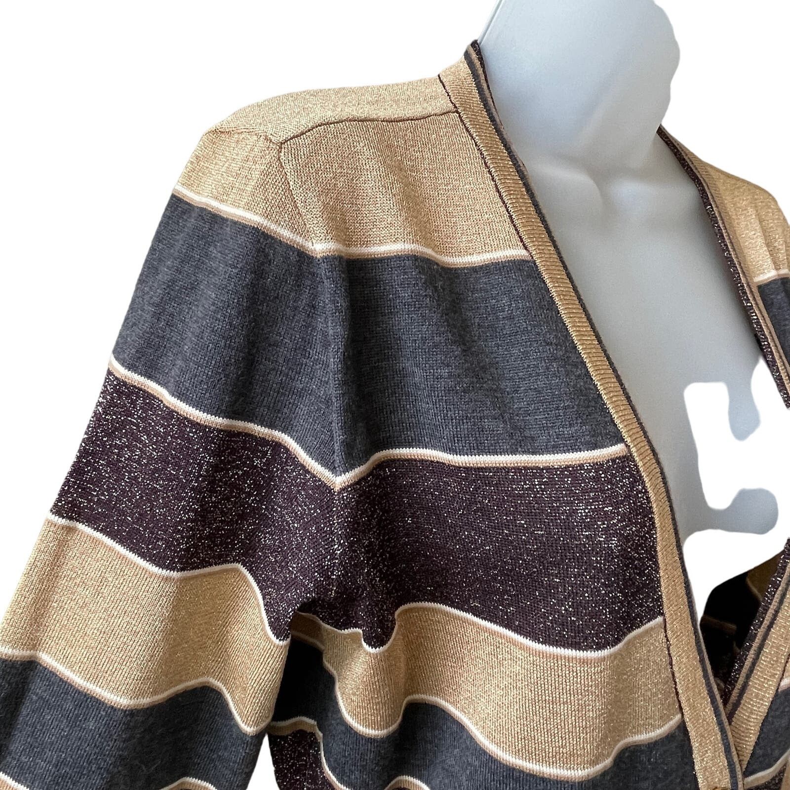 Escada ESCADA Metallic Striped Cardigan Sweater Size 40 or Medium Size M / US 6-8 / IT 42-44 - 4 Thumbnail