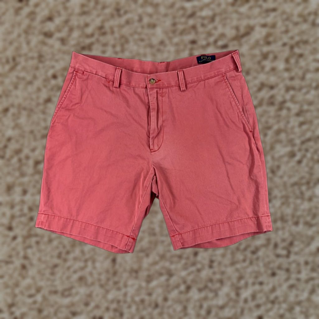 Polo Ralph Lauren Polo Ralph Lauren Shorts Men 36 Pink Cotton Twill Zip Fly Pockets Chino Regular Rise Mid Solid Size US M / EU 48-50 / 2 - 1 Thumbnail