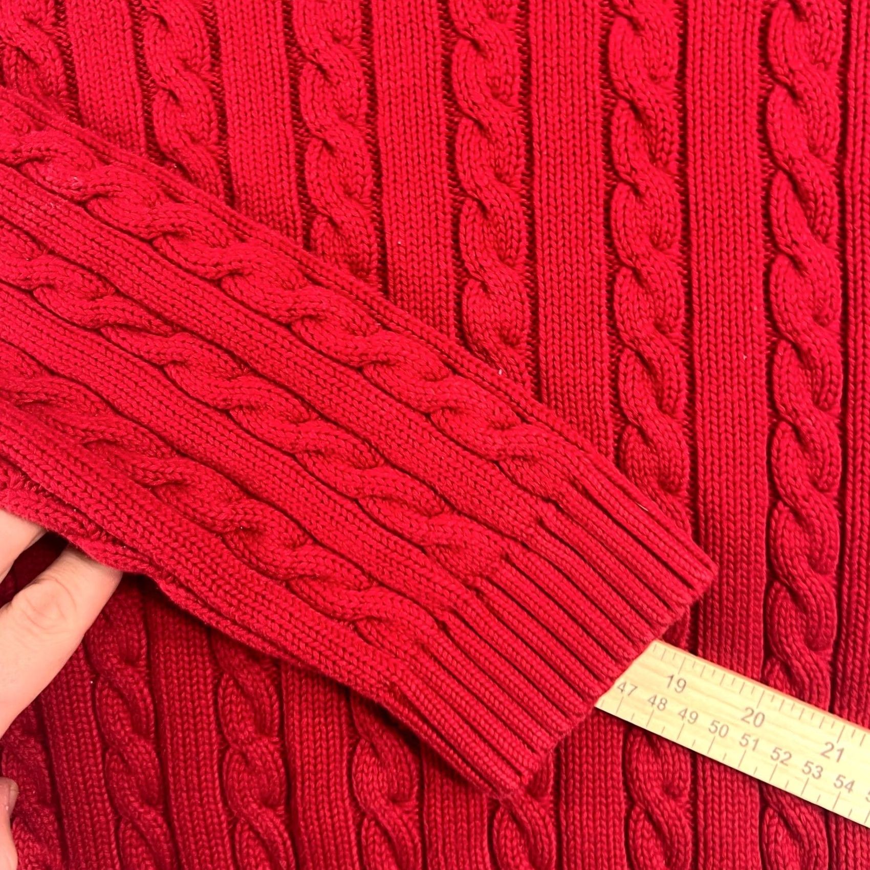 J.Crew VINTAGE J.CREW Fisherman Sweater XL Crew Neck Womens Red Pullover with Pockets Size XL / US 12-14 / IT 48-50 - 6 Thumbnail