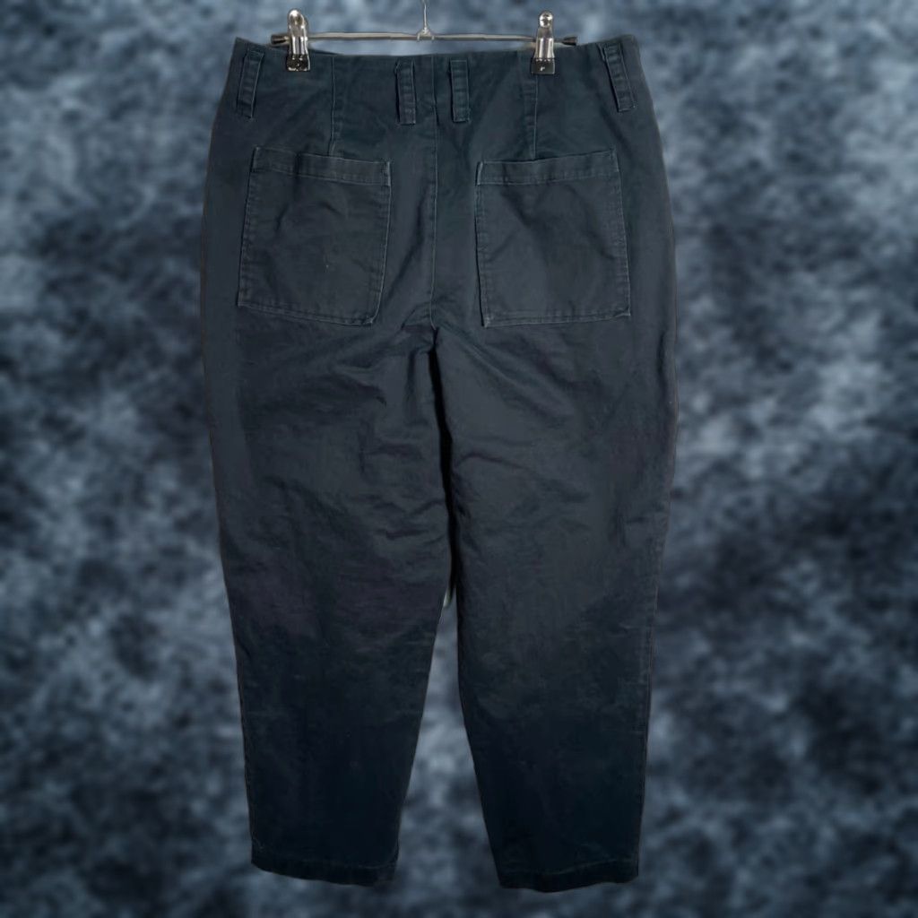Oak + Fort Oak + Fort Womens Pants Cropped Straight Leg 100% Cotton Size 30 Black Adult Size 30" / US 8 / IT 44 - 1 Thumbnail