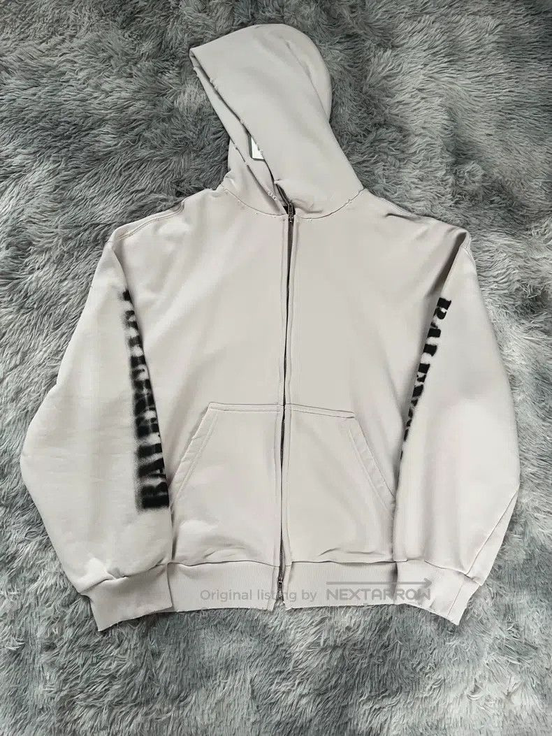 Balenciaga Logo Printed Hooded Sweatshirt with Zipper and