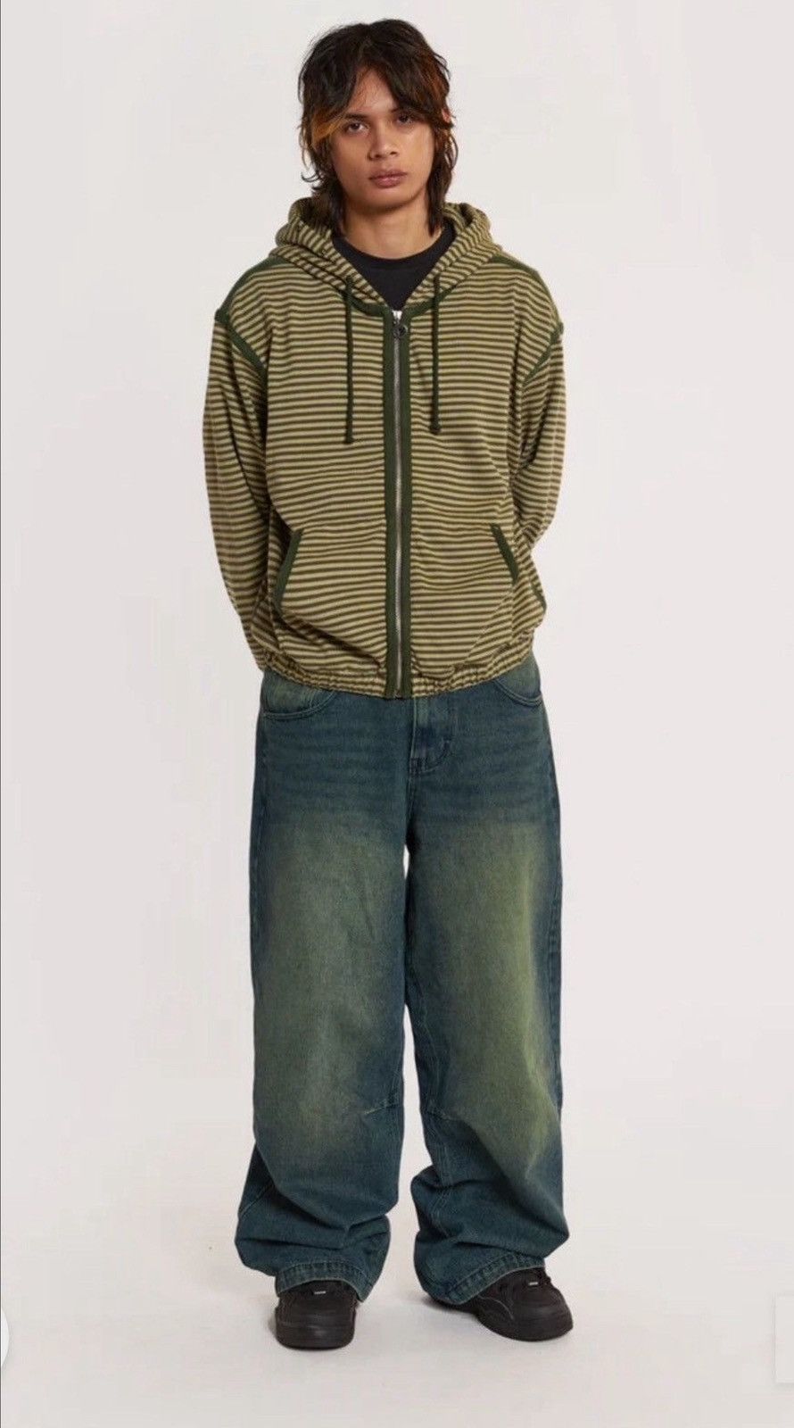 Jaded London Jaded London Micro Stripe Zip Up Astro Hoodie | Grailed