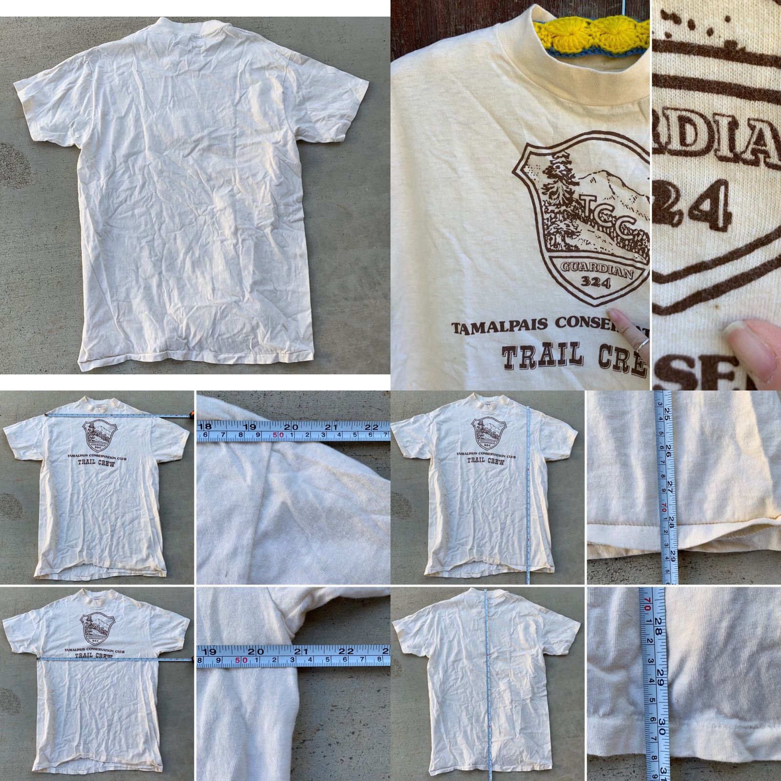Hanes VINTAGE Hanes TCC Guardian 324 Tamalpais Conservation Club Trail Crew T Shirt XL Men Ivory 1980s Graphic Tee Size US XL / EU 56 / 4 - 8 Thumbnail