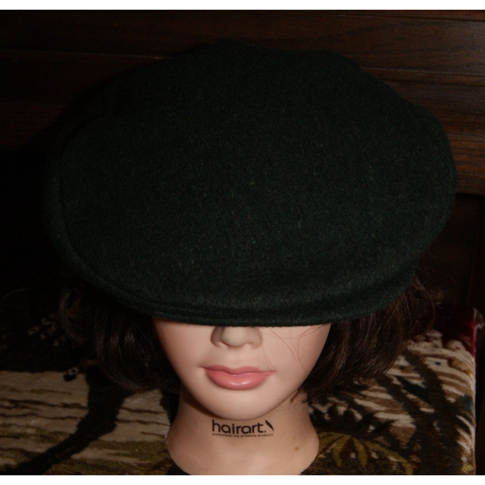 Vintage VTG Hat Wool Dark Green Cabbie Cap Newsboy XL Men's USA Size ONE SIZE - 3 Thumbnail