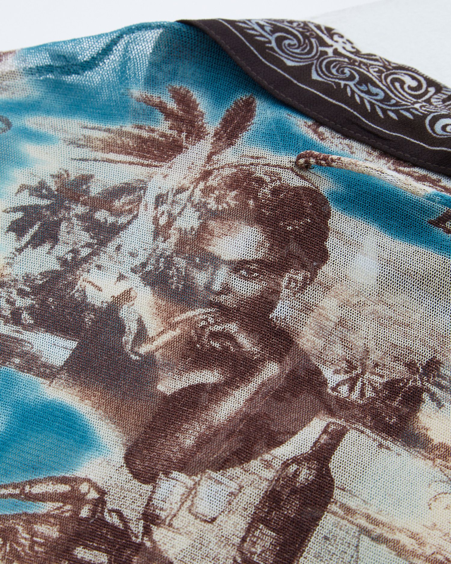 Jean Paul Gaultier S/S 1998 Cuba print mesh long-sleeve shirt Size US S / EU 44-46 / 1 - 6 Thumbnail