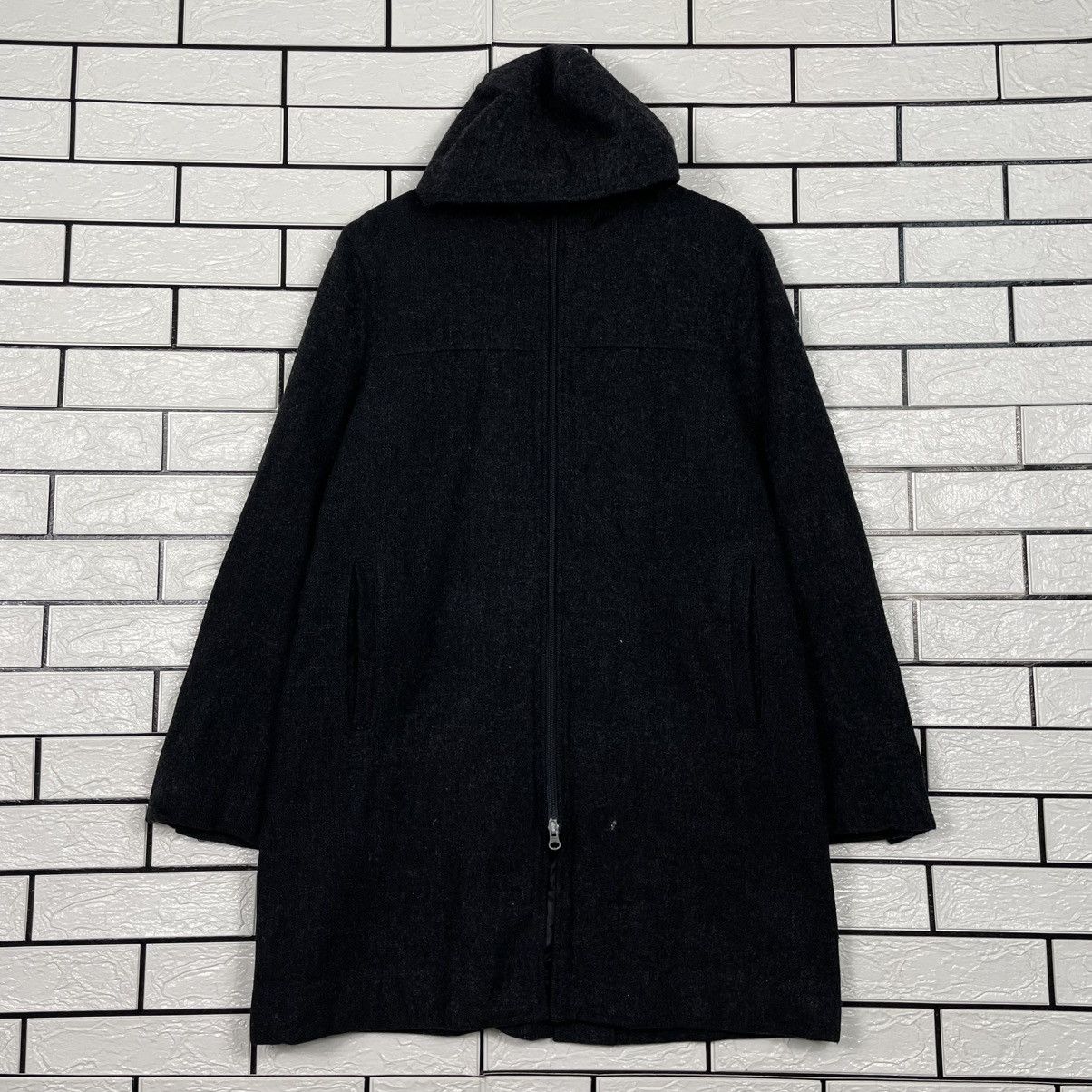 Michel Klein Michel Klein Homme Paris Black Wool Hooded Overcoat Size US M / EU 48-50 / 2 - 1 Thumbnail