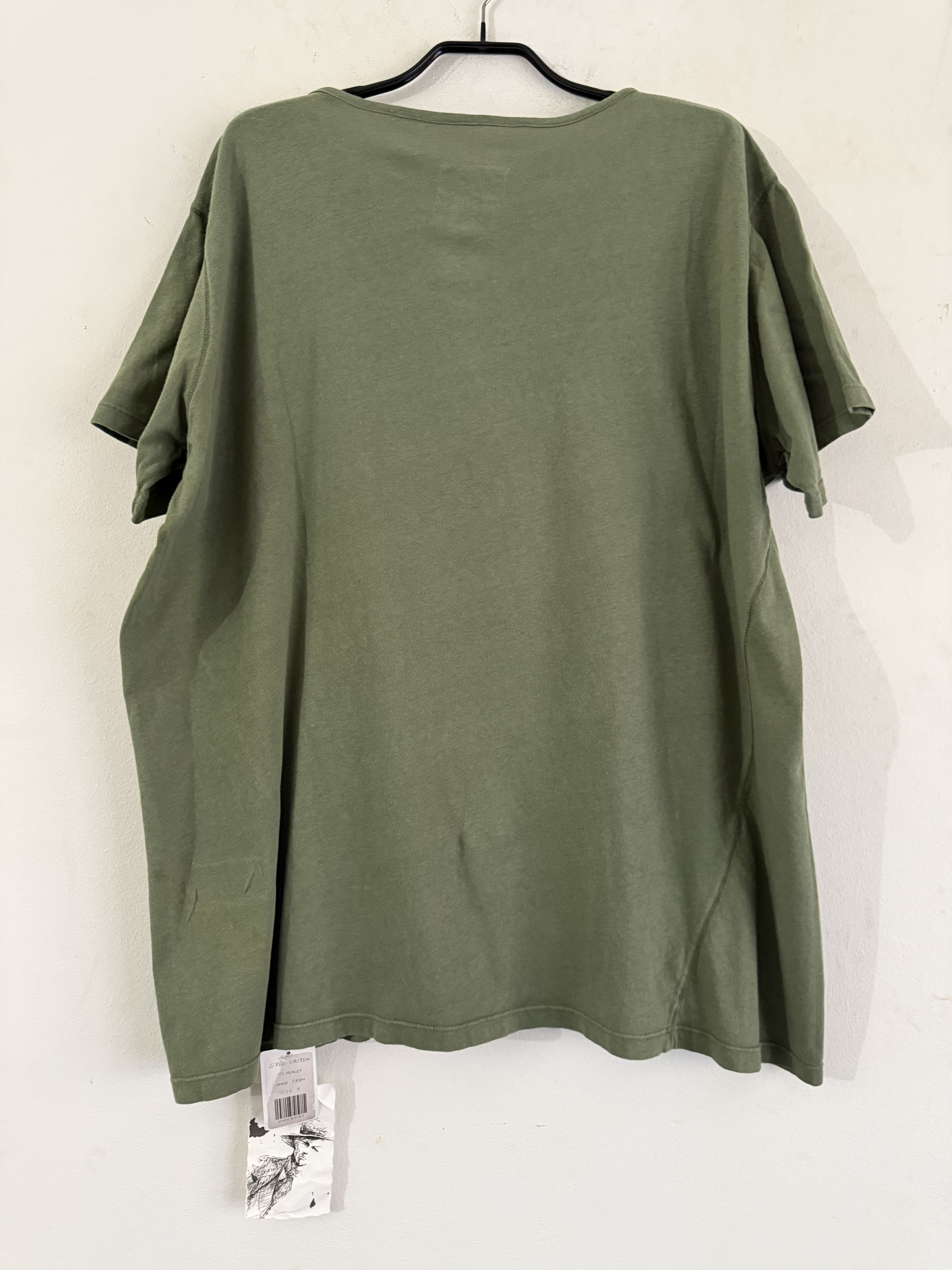 Greg Lauren Ls Henley Faded Army Size US XL / EU 56 / 4 - 3 Thumbnail