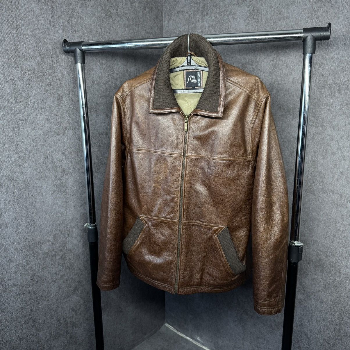 Quiksilver × Vintage Vintage Quiksilver Leather Jacket 90s Size US L / EU 52-54 / 3 - 1 Thumbnail