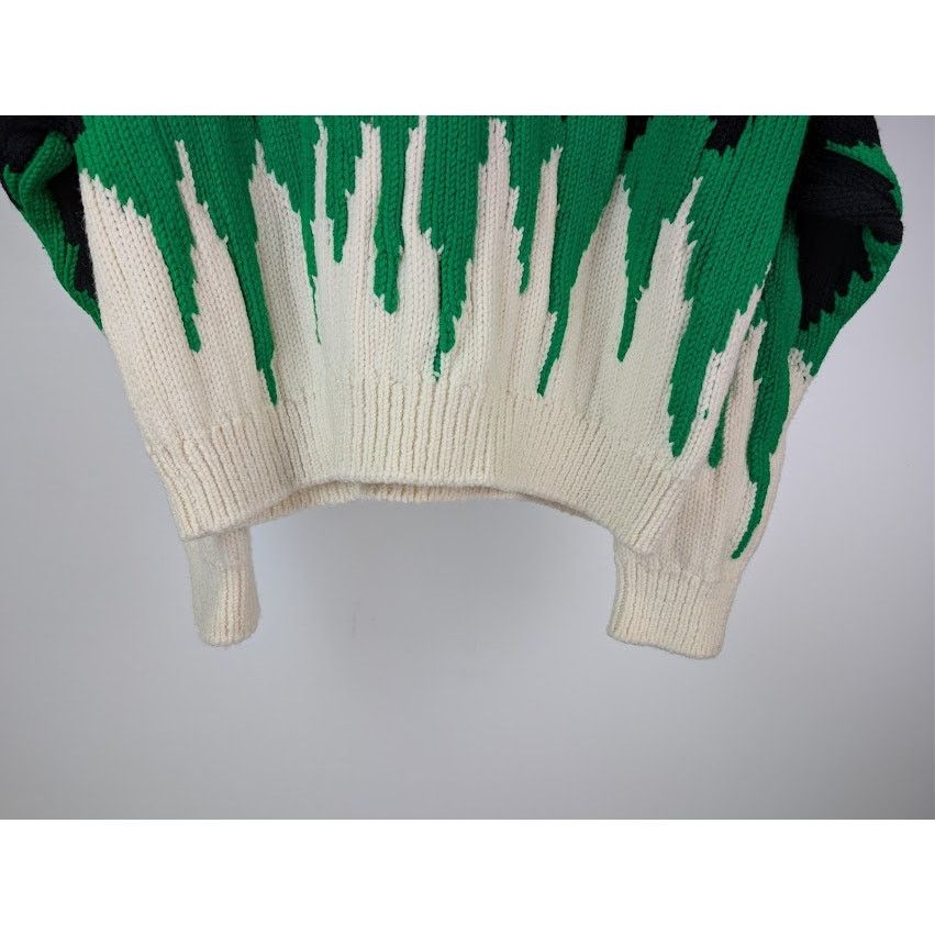 Bottega Veneta o1rshd1 Heavyweight Wool Graphic Knit Sweater Parakeet/Black Size US L / EU 52-54 / 3 - 12 Thumbnail