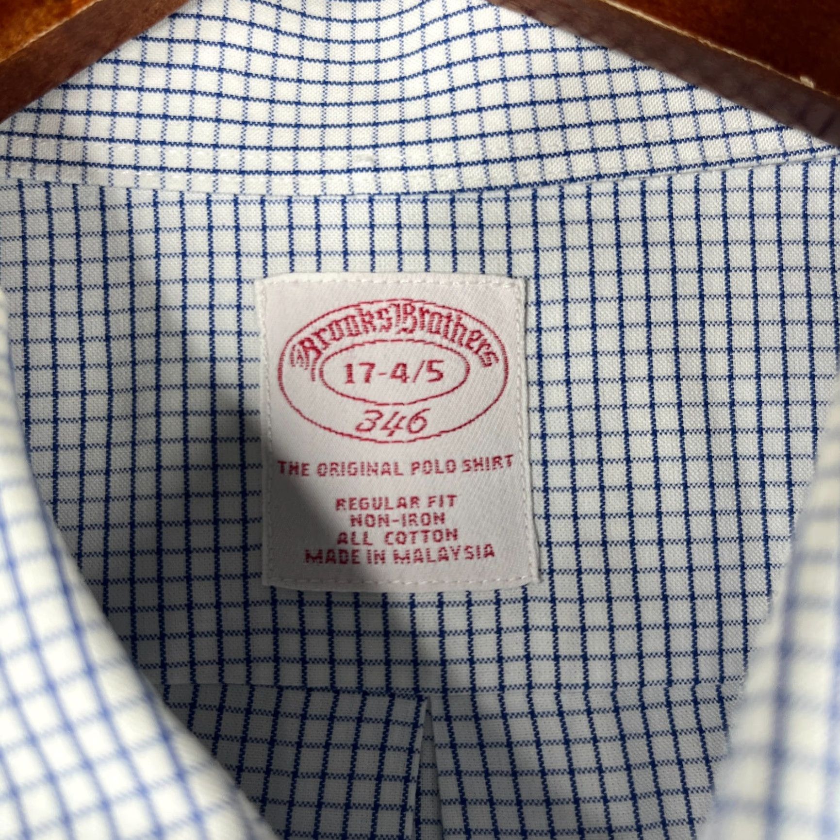 Brooks Brothers Brooks Brothers Shirt 346 17 White Blue Check Casual Button Down Long Sleeve Mens Size US XL / EU 56 / 4 - 4 Thumbnail