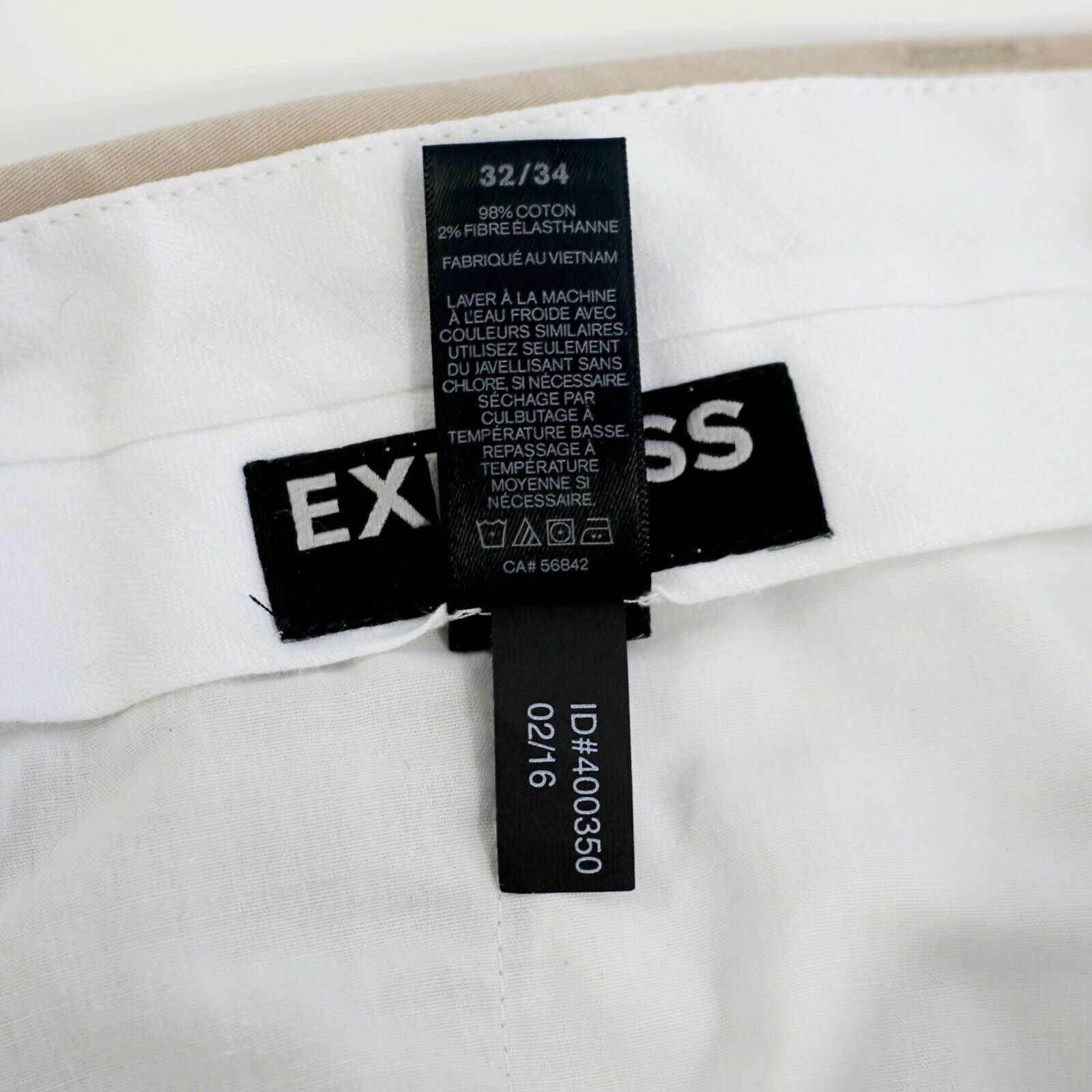 Express Express Producer Tan Cotton 34/33 Chino Pants Mid Rise Flat Size US 34 / EU 50 - 6 Thumbnail