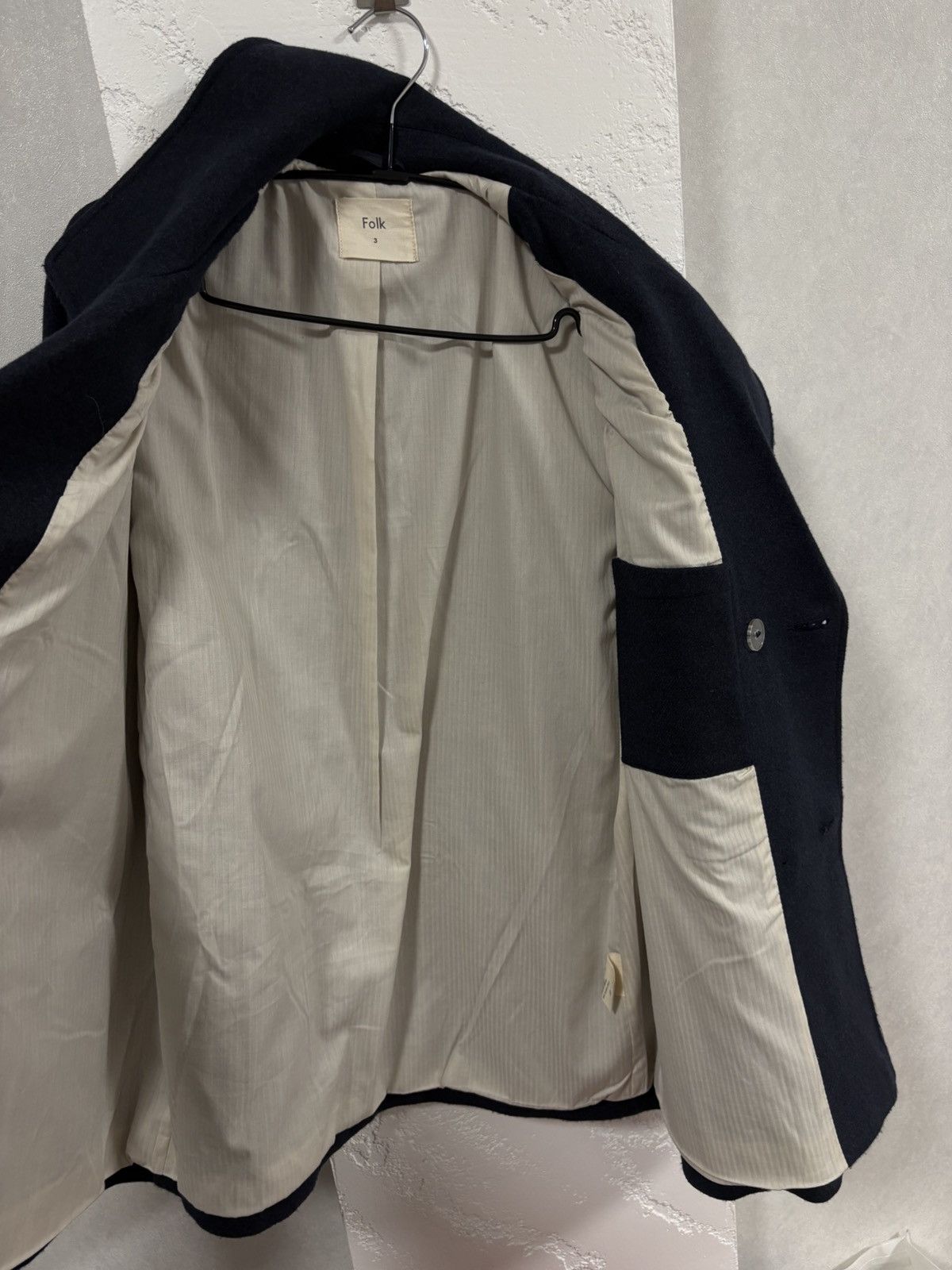 Folk Folk Double-breasted Pea Coat Dark Blue Sz: 3/M Front Pocket Size US M / EU 48-50 / 2 - 7 Thumbnail