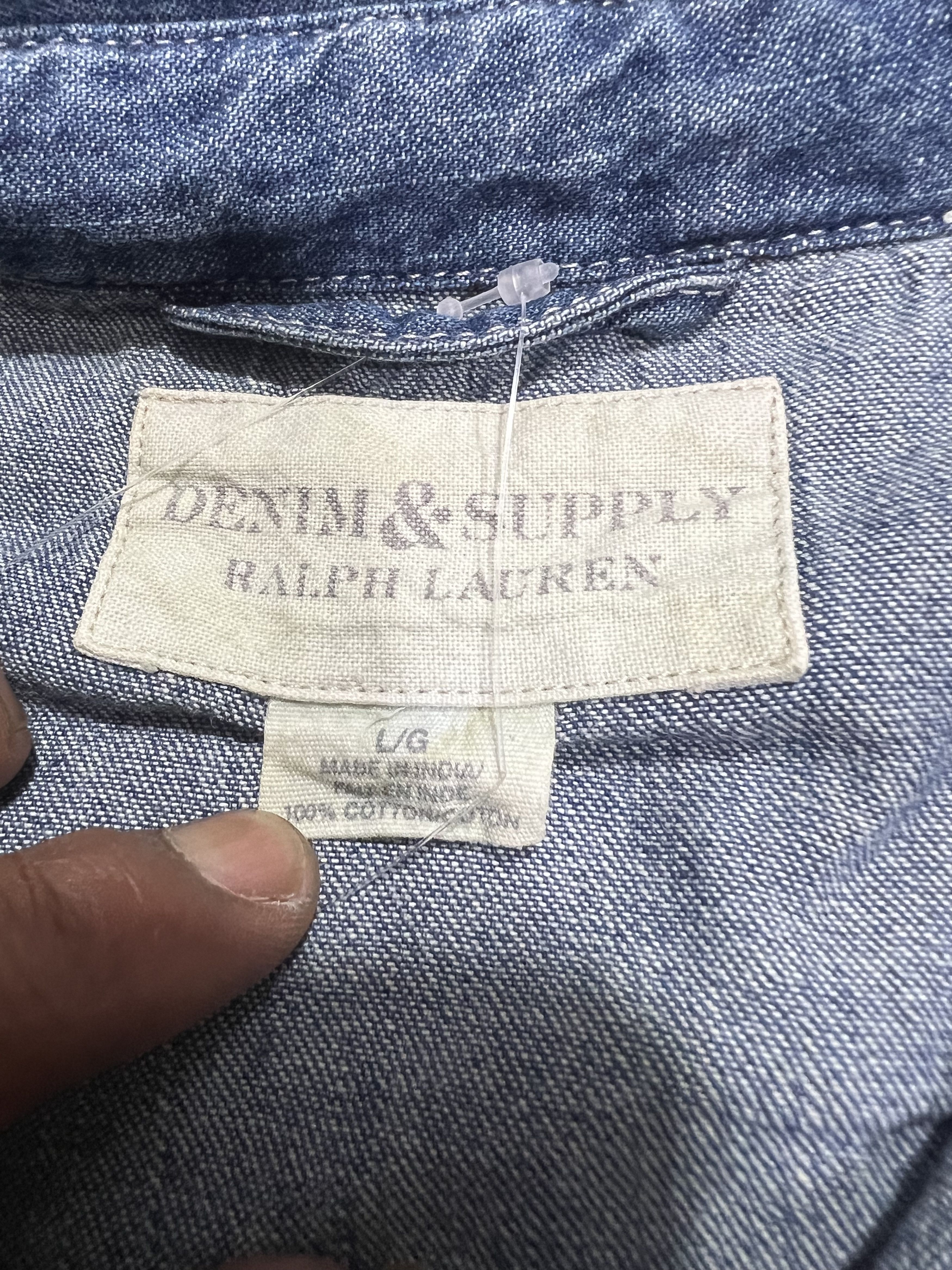 Kapital 2000s Archival Polo Ralph Lauren RRL Denim Jeans Shirt y2k Size US L / EU 52-54 / 3 - 8 Thumbnail