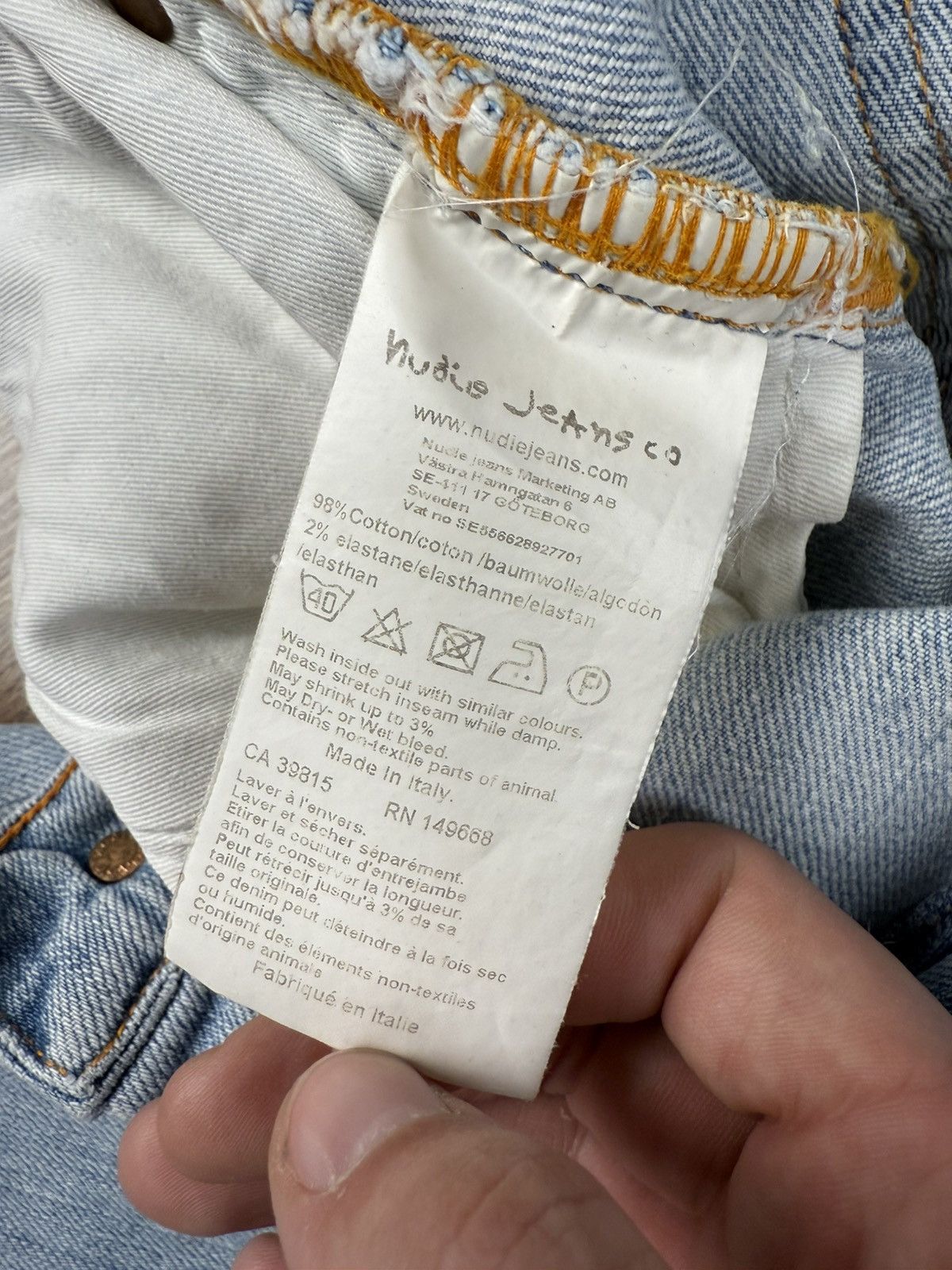 Denime × Nudie Jeans Nudie Jeans Co Light Wash Denim Jeans Size US 31 - 9 Thumbnail
